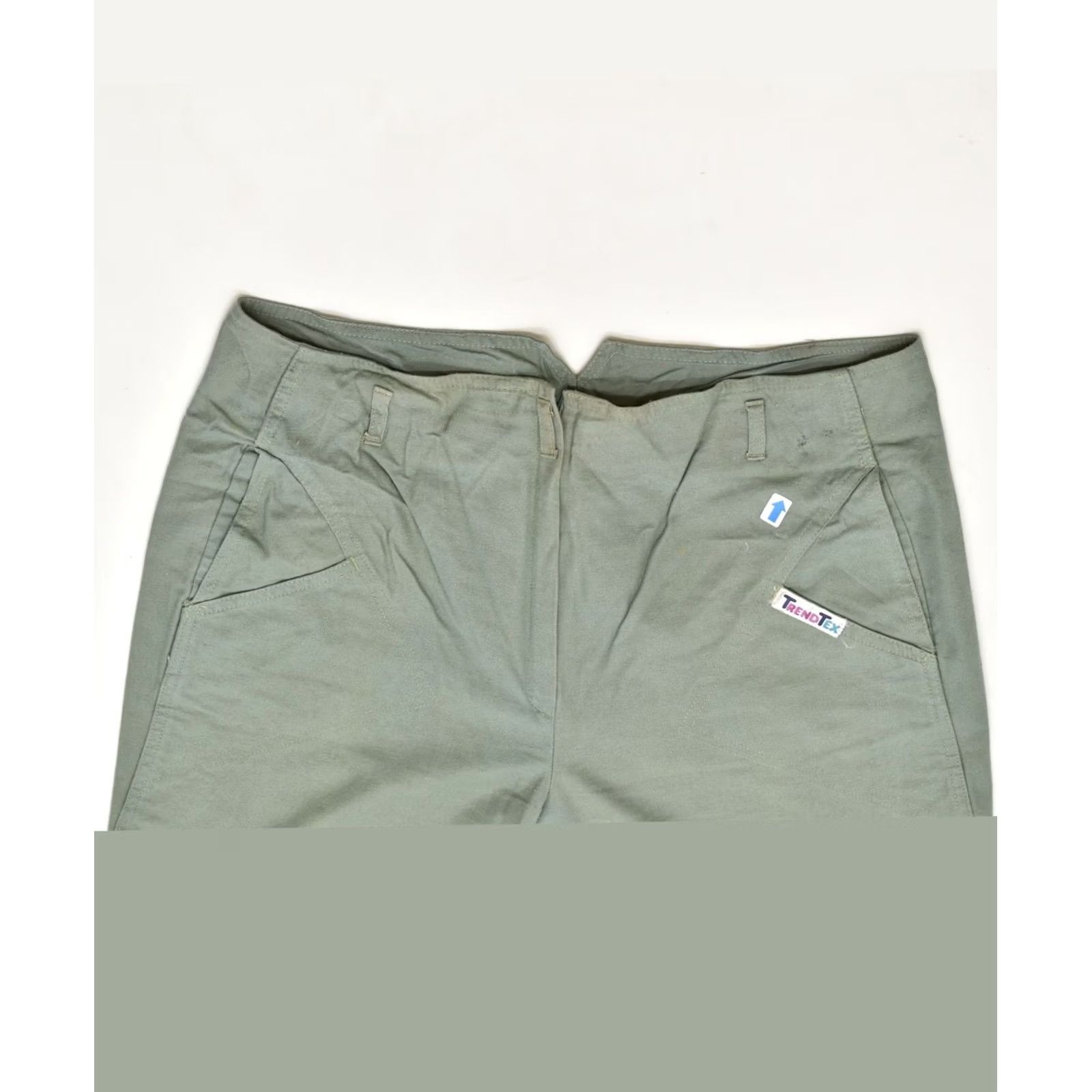 Vintage VINTAGE TREND TEX Womens High Waist Chino Trousers W32 L27 Khaki Cotton IX07 Size 24" / US 00 / IT 34 - 4 Thumbnail
