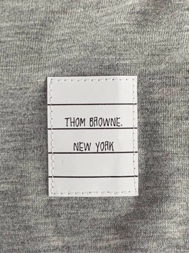 Thom Browne Thom Browne Light gray pure cotton four-bar round-neck long Size XS / US 0-2 / IT 36-38 - 4 Thumbnail