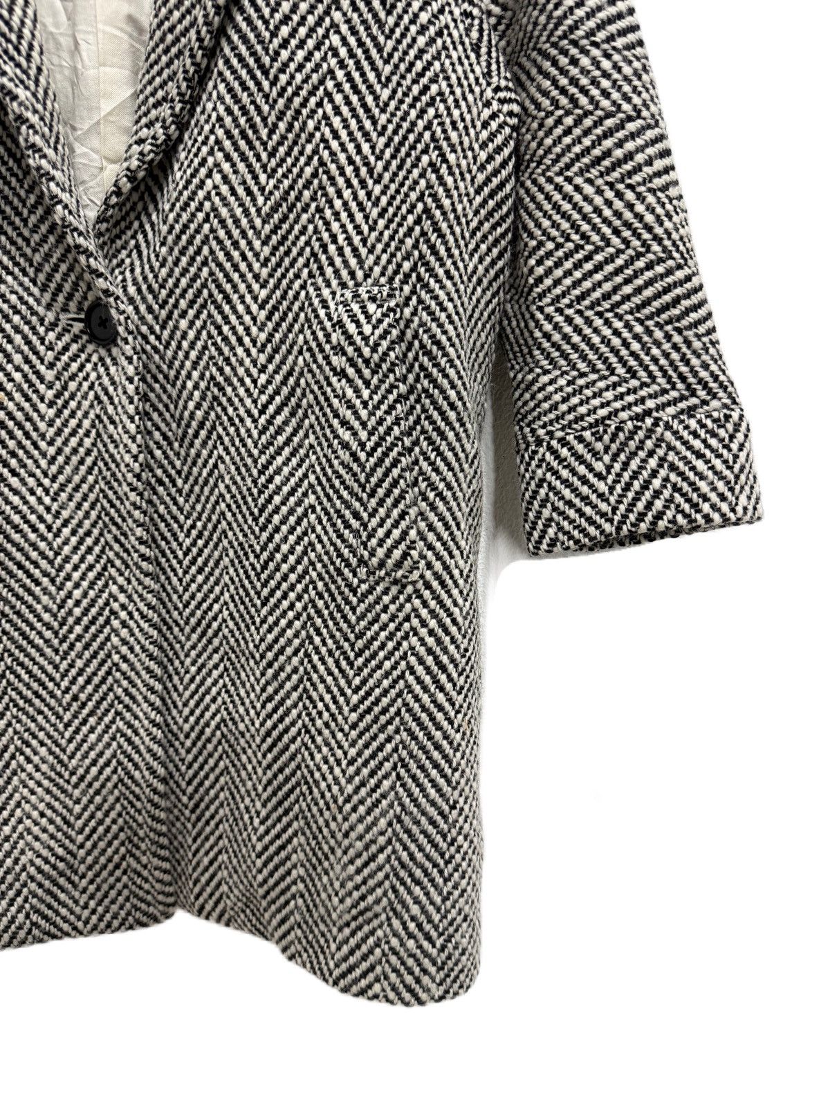Paul Smith Paul Smith Women’s Herringbone 3/4 Sleeve Wool Tweed Jacket Size M / US 6-8 / IT 42-44 - 8 Thumbnail