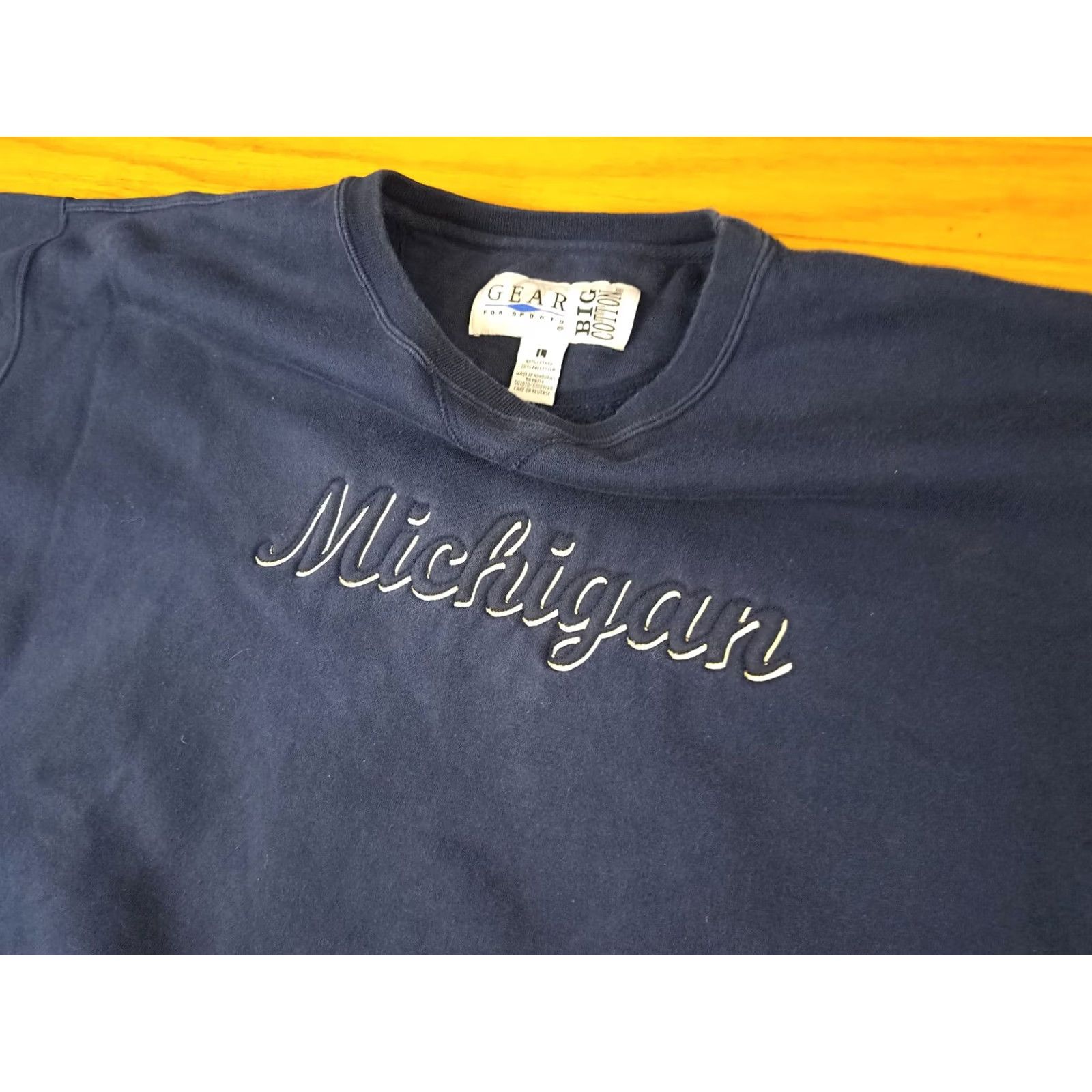 Vintage VINTAGE Gear big cotton Shirt L Blue Michigan Wolverine Stitched Sweatshirt Size US L / EU 52-54 / 3 - 3 Thumbnail