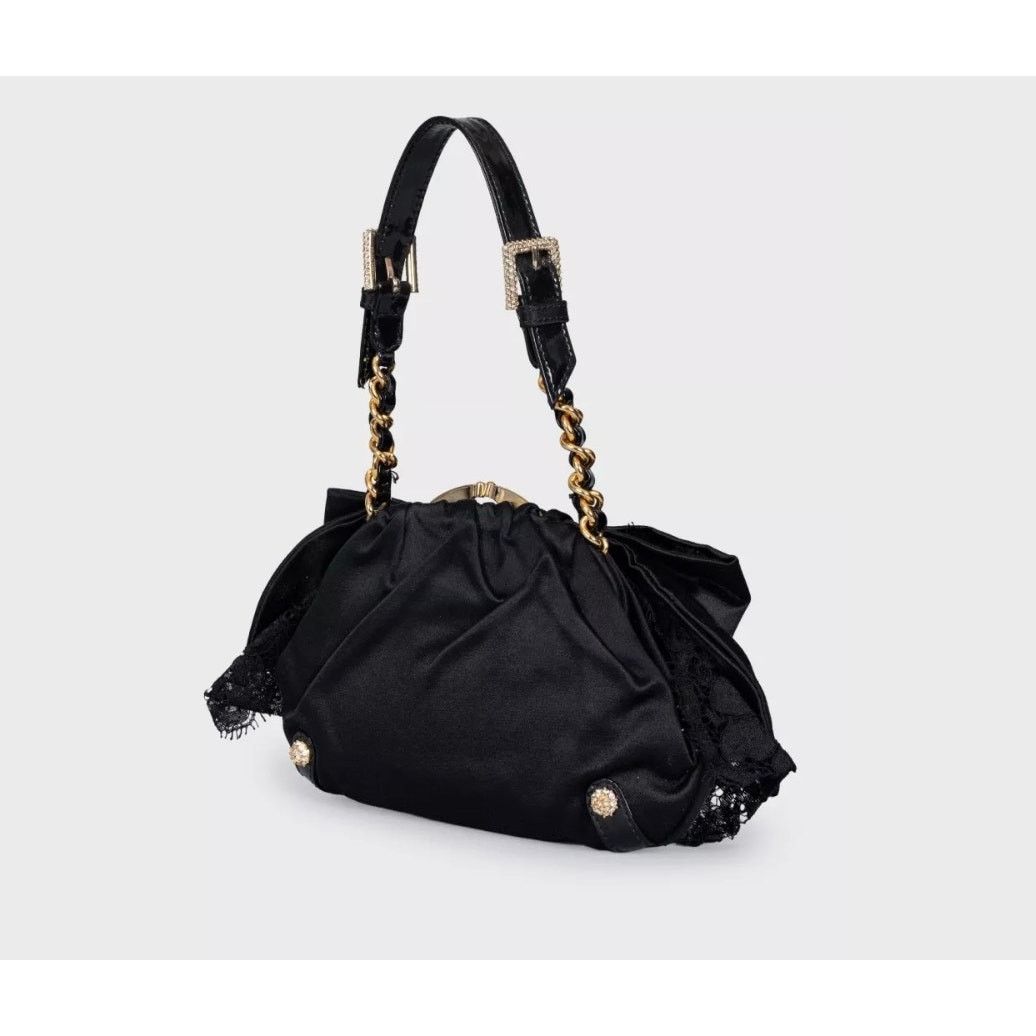 Dolce & Gabbana Dolce & Gabbana Black Textile Crystal Clutch Size ONE SIZE - 2 Thumbnail