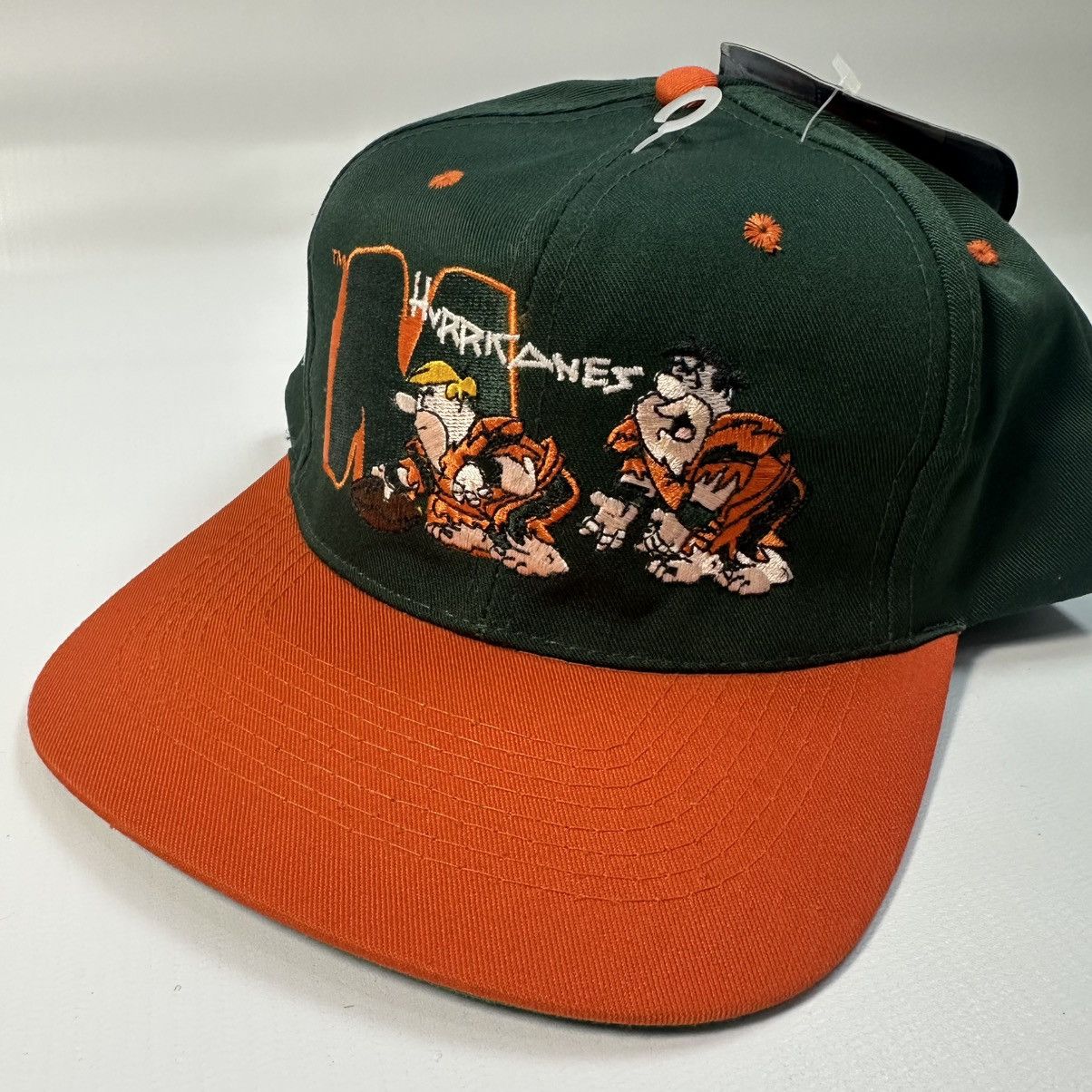 Cartoon Network 1993 The Flintstones x Miami Hurricanes Snapback Hat BWT Size ONE SIZE - 12 Thumbnail