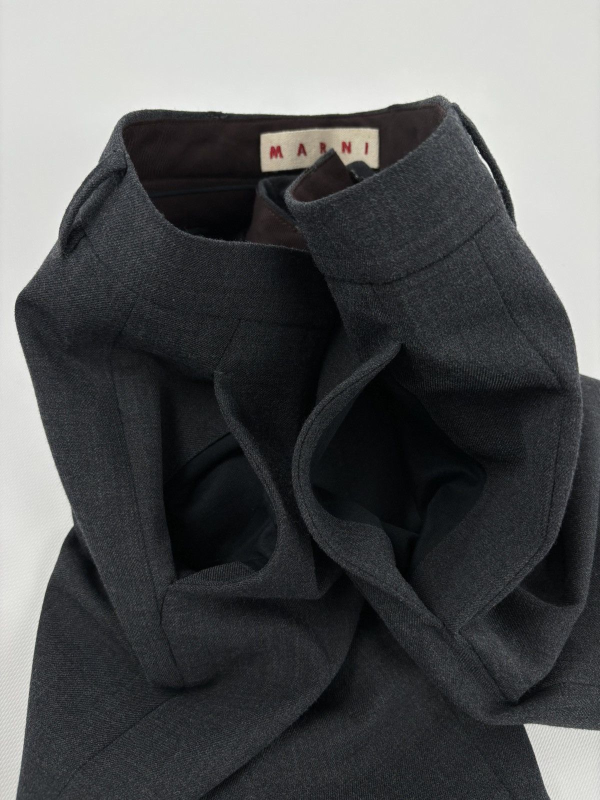 Balenciaga × Marni Unisex Commessa Wool Italy Classic Grey Pants Pocket Tapered Trousers 44 Size 30" / US 8 / IT 44 - 17 Thumbnail