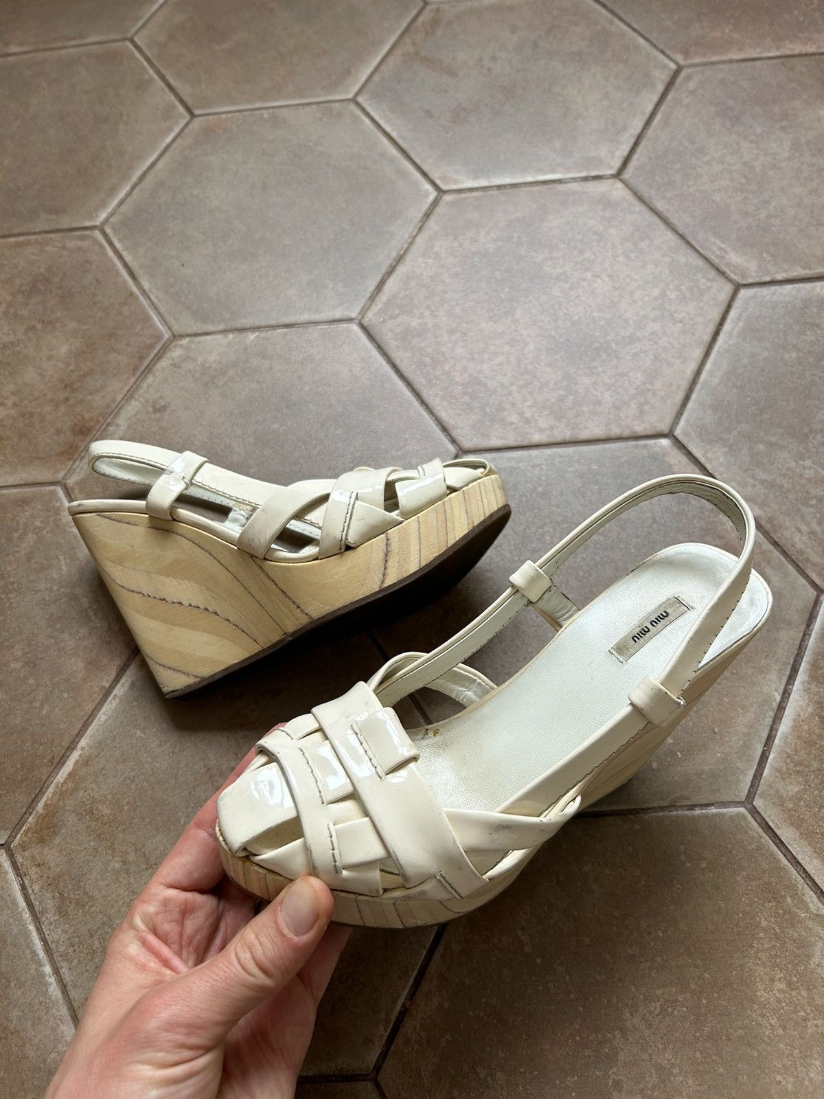 Miu Miu Miu Miu Leather Wooden Clogs Size US 6 / IT 36 - 5 Thumbnail