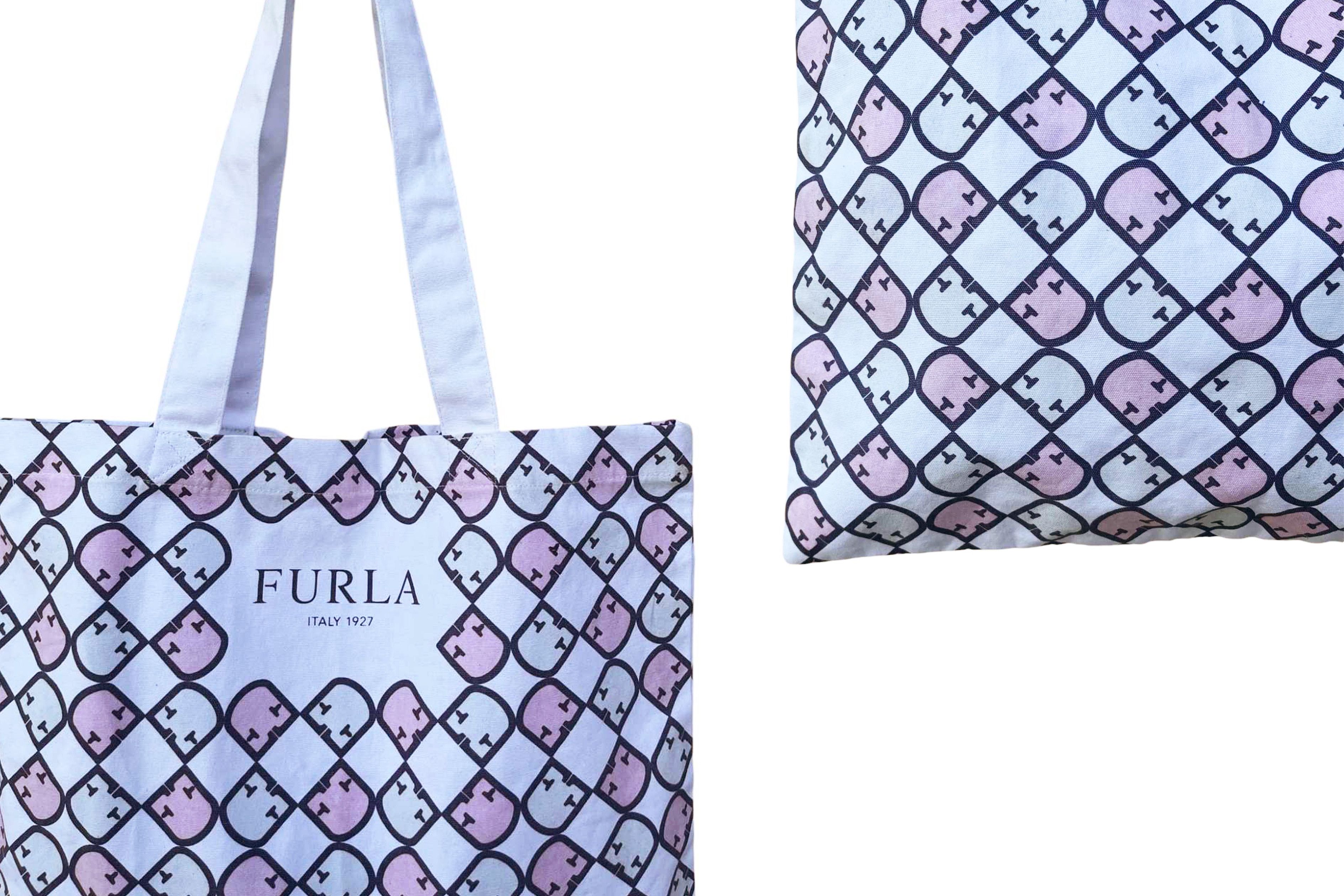 Furla FURLA Large cotton tote bag // shoulder bag in pastel color Size ONE SIZE - 4 Thumbnail