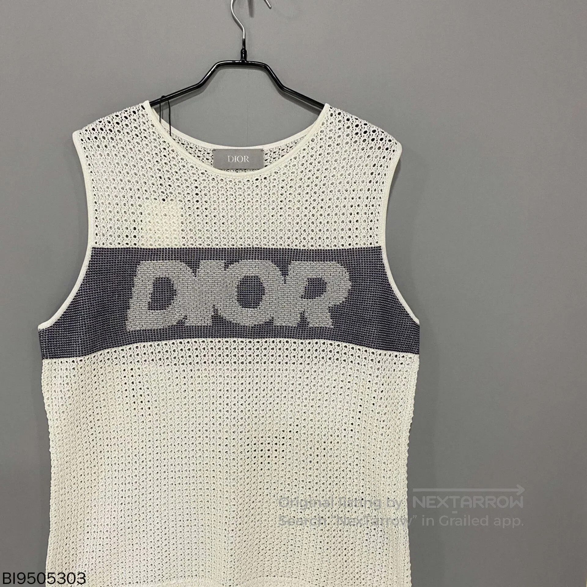 Dior dior logo mesh sleeveless vest in white. Size US L / EU 52-54 / 3 - 3 Thumbnail