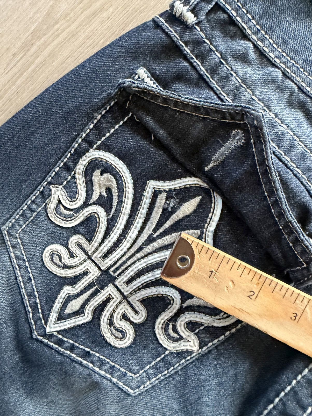 Vintage Vtg Y2K Archaic Premium Jeans Le Fleur Embroidered Sz 34 Size US 34 / EU 50 - 3 Thumbnail
