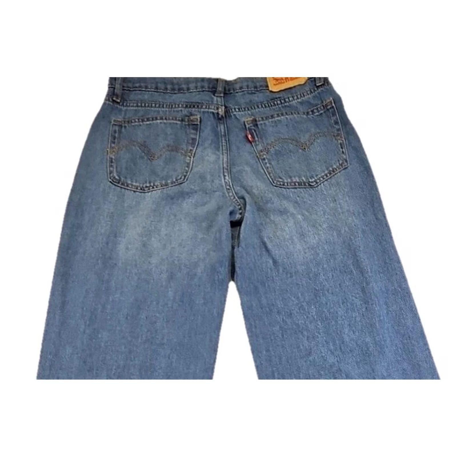 Levi's Levi's Jeans Womens 16 Wide Leg 100% Cotton Distressed 90s Y2K Blue Size 38" / US 16 / IT 52 - 7 Thumbnail