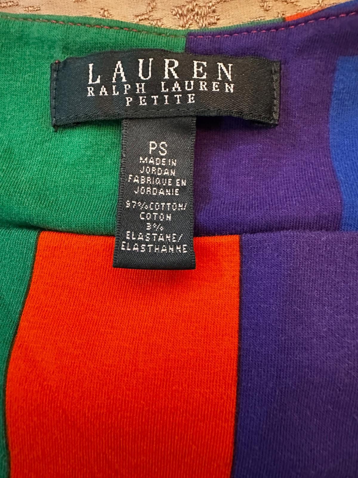 Lauren Ralph Lauren Lauren Ralph Lauren Petite Colorblock Knit Top PS Size XS / US 0-2 / IT 36-38 - 5 Thumbnail