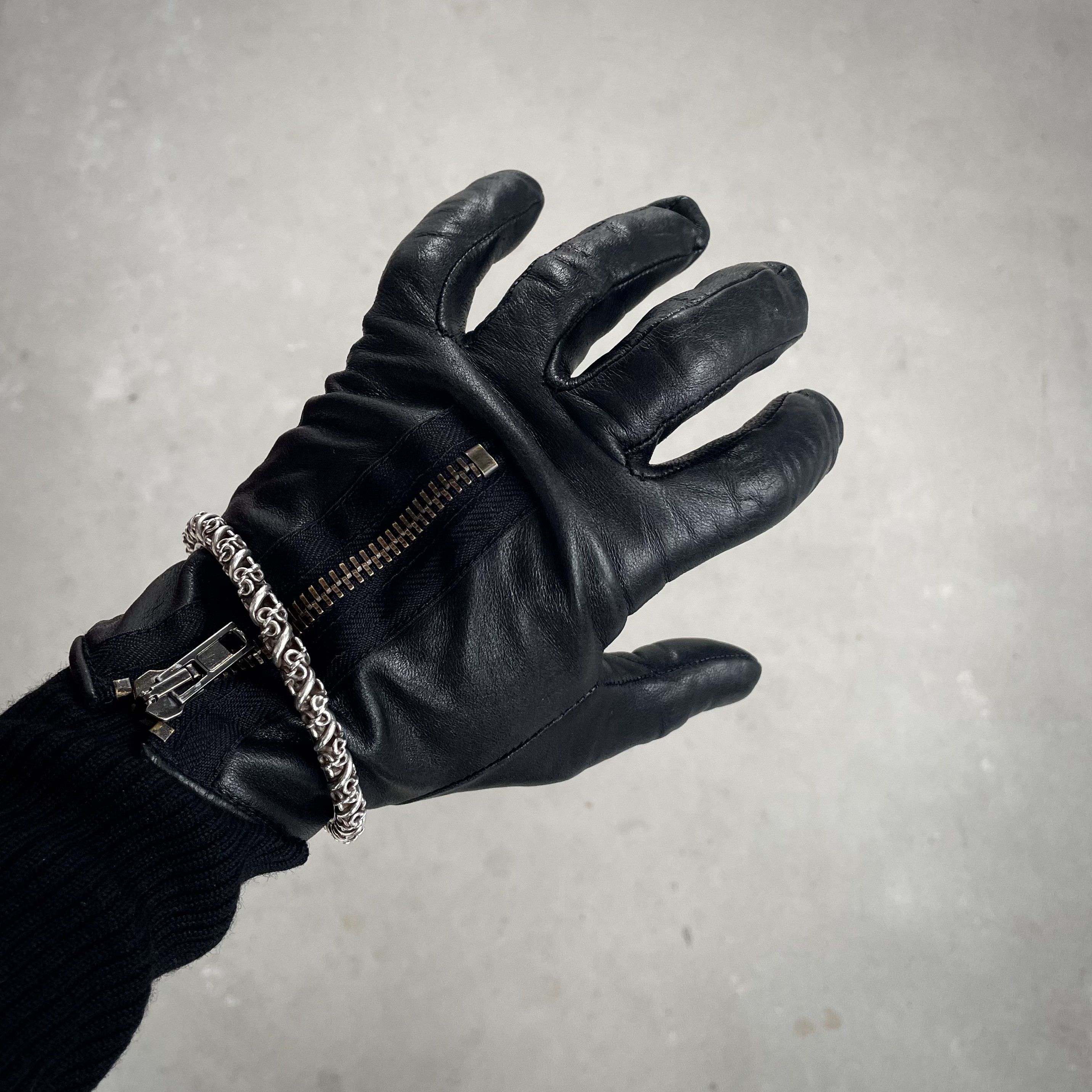 Maison Margiela Line 10 Leather Zip Up Gloves Size ONE SIZE - 3 Thumbnail