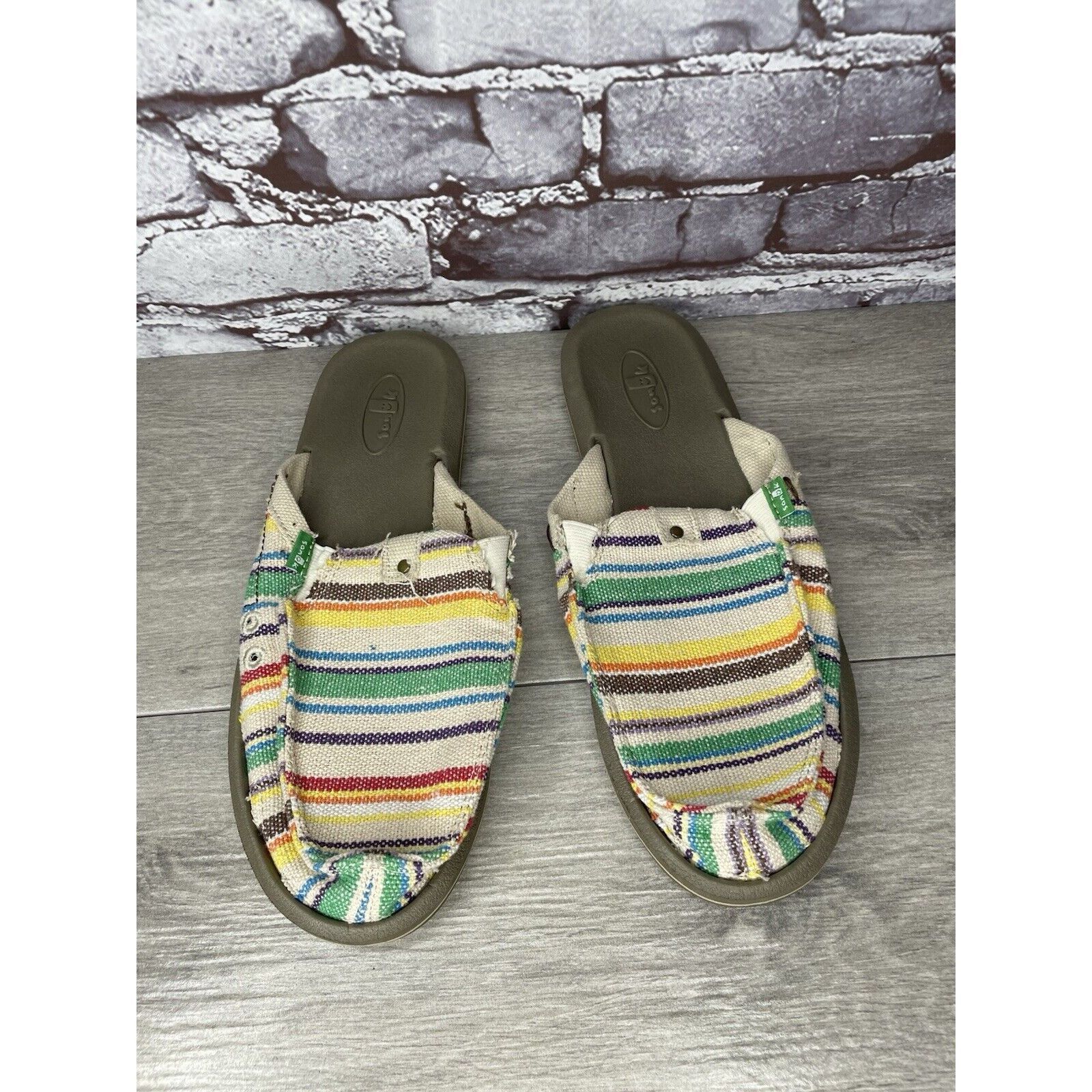 Sanuk Sanuk You Got My Back Canvas Slip On Multicolor Mules Womens Size US 10 / IT 40 - 11 Thumbnail