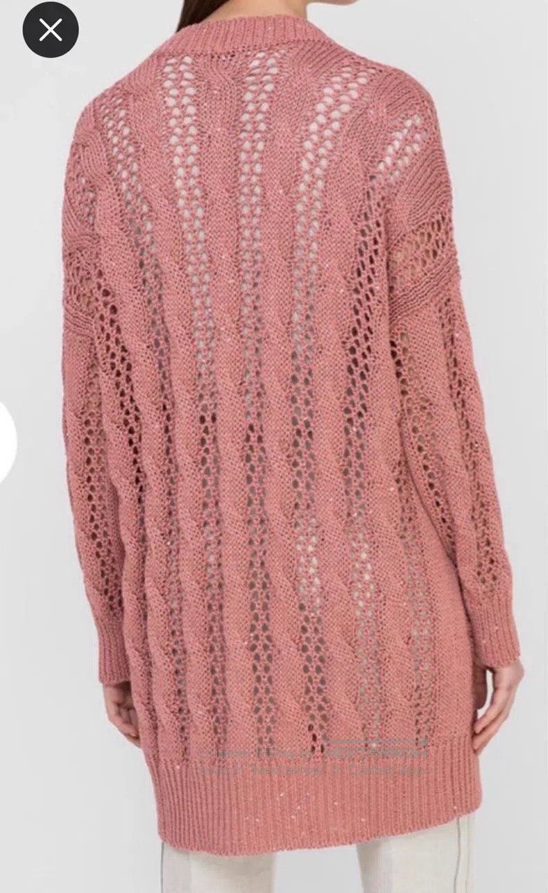 Brunello Cucinelli Brunello Cucinelli Linen Silk Sequin Cutout Cardigan Size S / US 4 / IT 40 - 2 Thumbnail