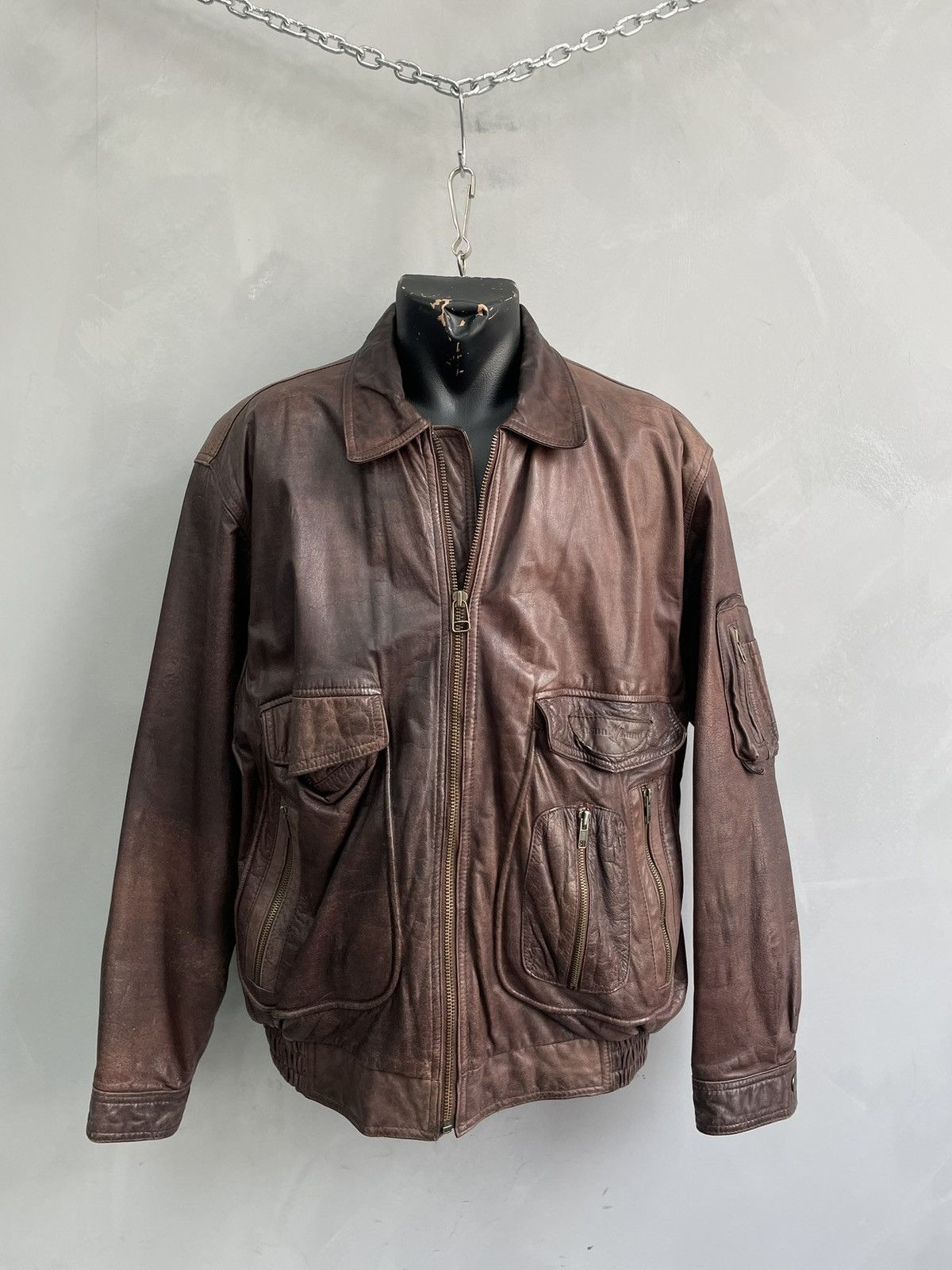 Schott Retro schott style aviation bomber 90s leather jacket y2k Size US L / EU 52-54 / 3 - 1 Thumbnail