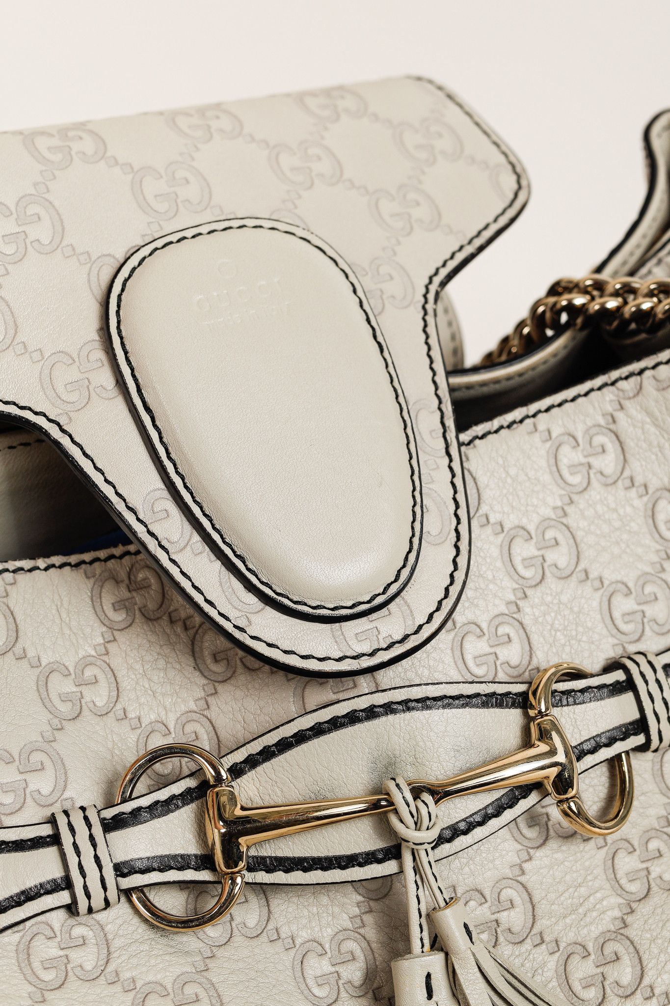 Gucci Gucci Medium Emily Off-White Guccissima Leather Shoulder Bag Size ONE SIZE - 10 Thumbnail