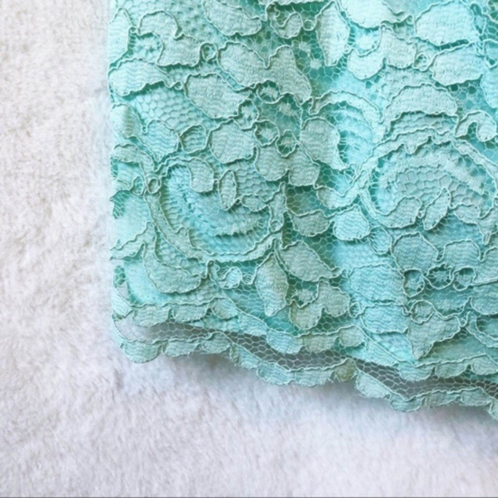 Other David’s Bridal Teal Short Strapless Lace Dress Size XS / US 0-2 / IT 36-38 - 4 Thumbnail