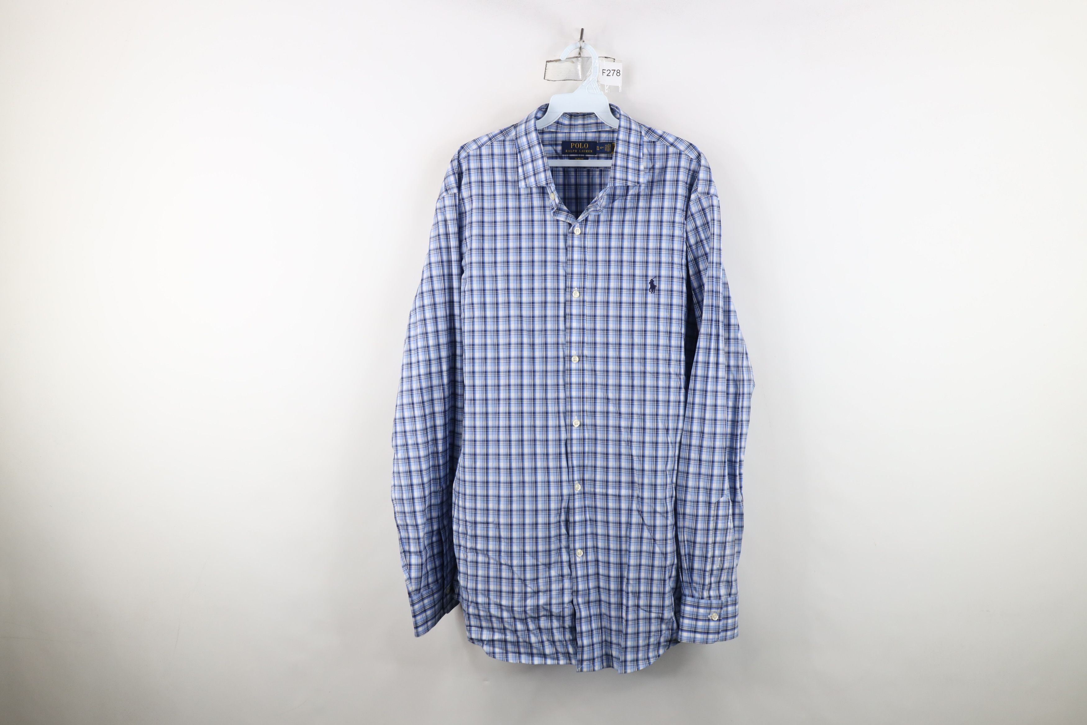 Ralph Lauren Ralph Lauren Collared Long Sleeve Button Shirt Blue Plaid Size US XL / EU 56 / 4 - 1 Thumbnail
