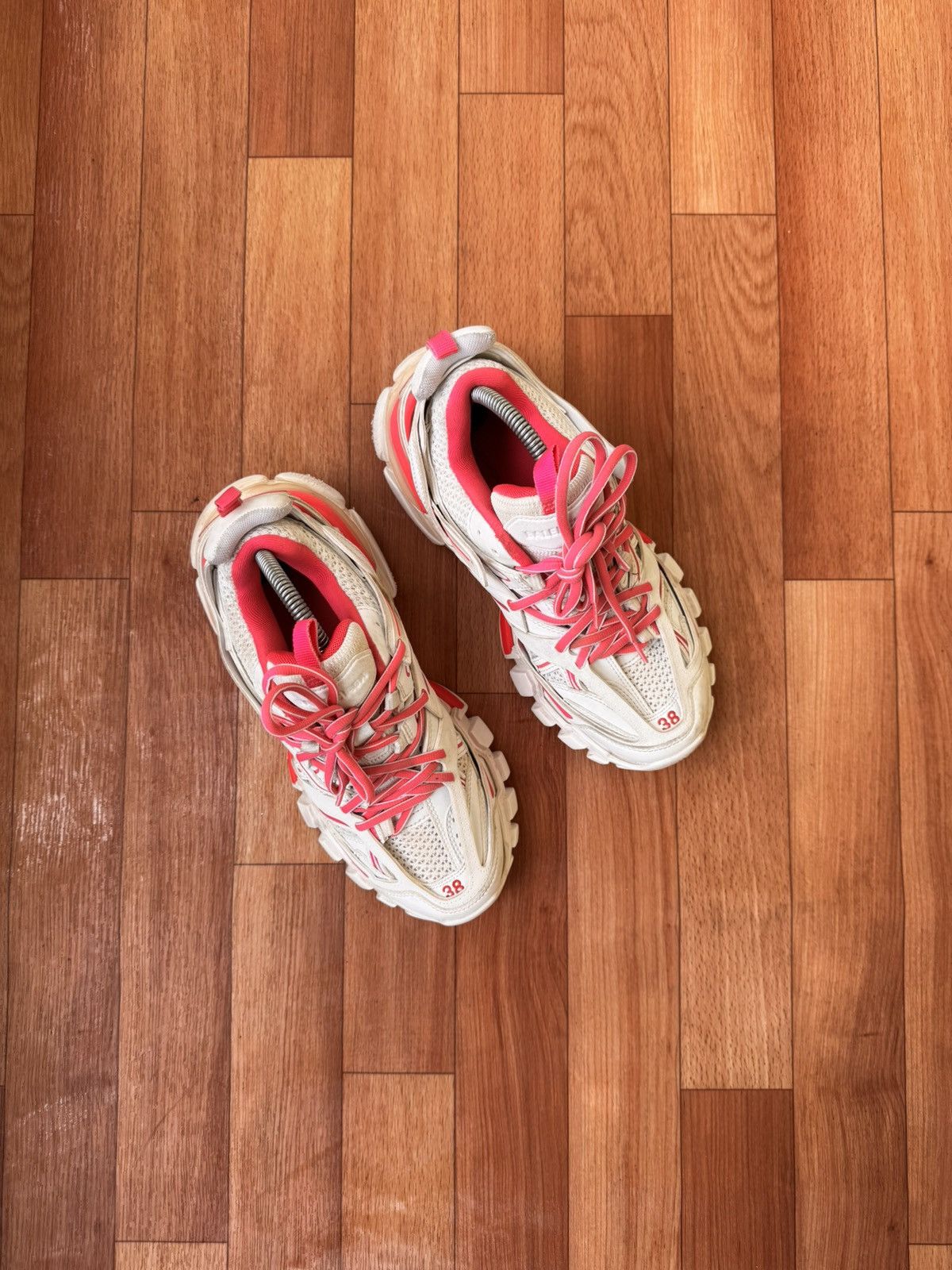 Balenciaga 💕🔥BALENCIAGA PINK / WHITE TRACK SNEAKERS Size US 8 / IT 38 - 5 Thumbnail