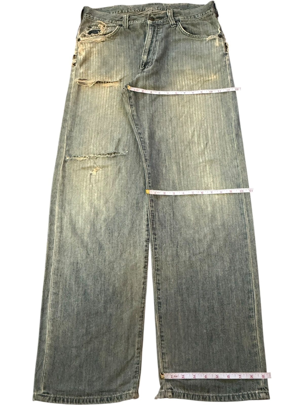Wrangler Vintage Wrangler Buckle Back Mud Wash Distress Baggy Jeans Size 34" / US 12 / IT 48 - 8 Thumbnail