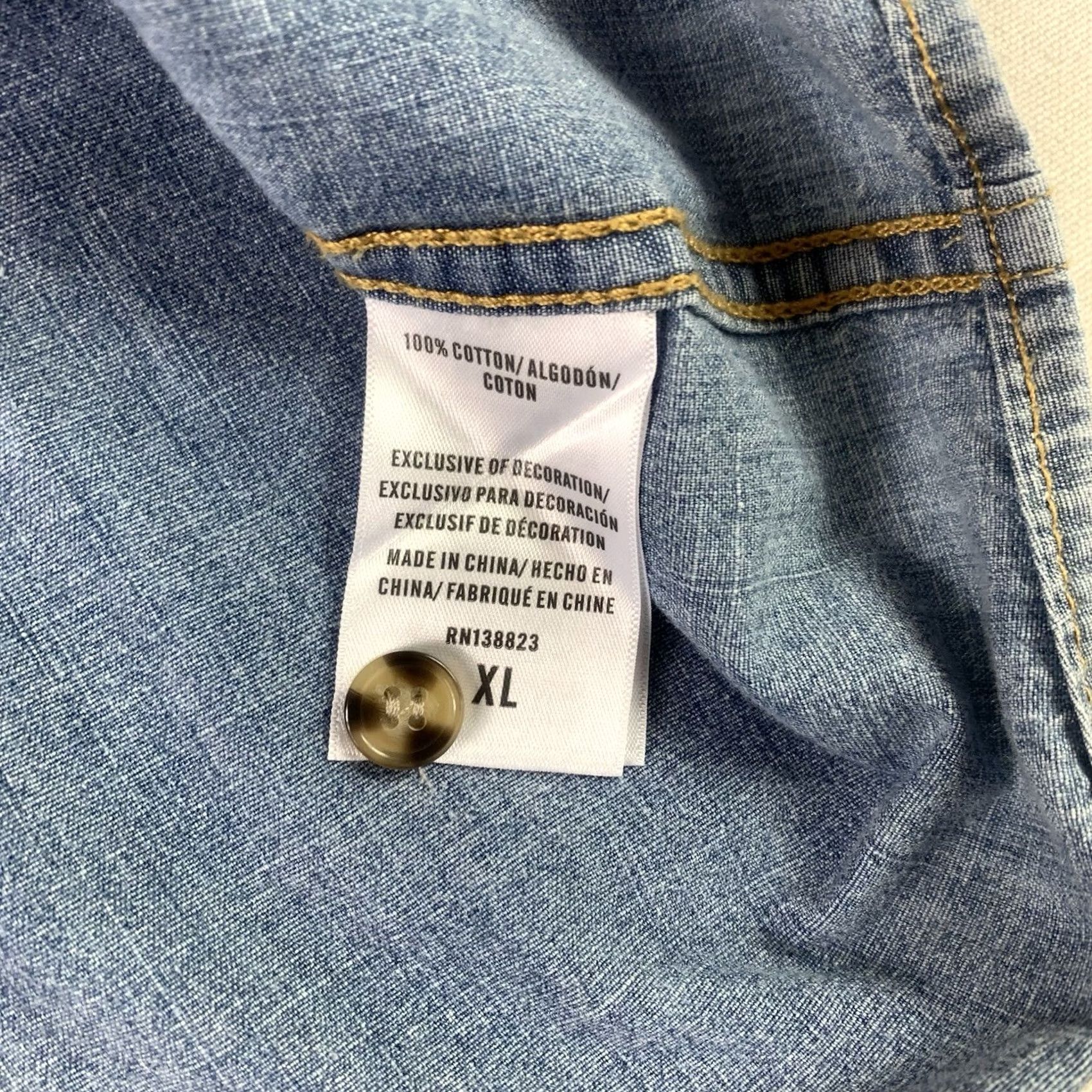Vintage Boot Barn Western Blue Denim Shirt Mens XL Pearl Snap Cowboy Size US XL / EU 56 / 4 - 6 Thumbnail