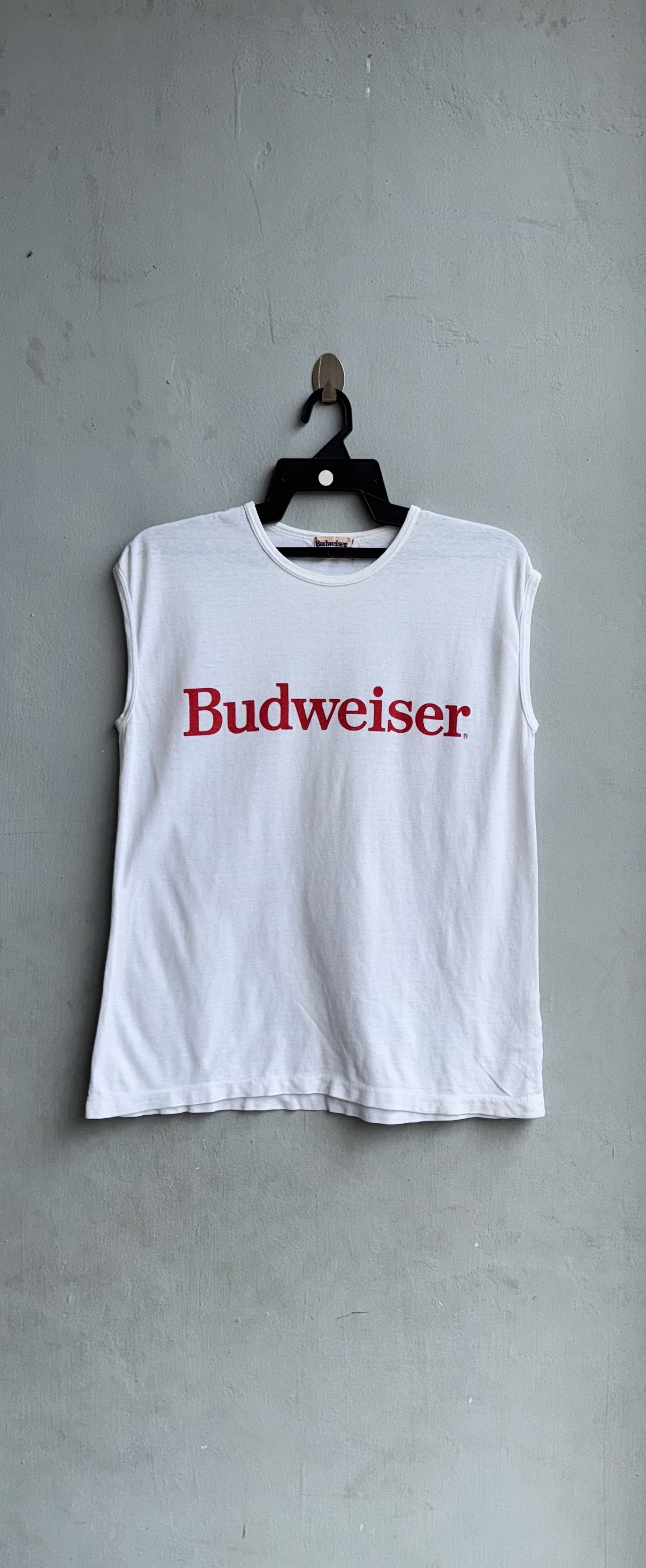 Budweiser × Vintage Budweiser Spellout Sleeveless Vintage Shirt Size US M / EU 48-50 / 2 - 2 Thumbnail