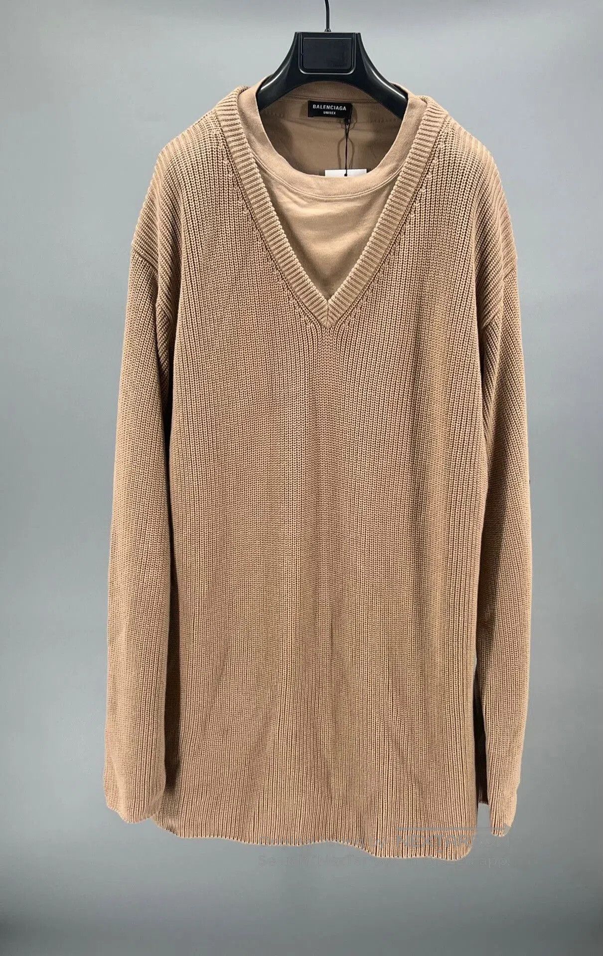 Balenciaga balenciaga beige double-layer long sleeve knit top. Size US M / EU 48-50 / 2 - 1 Thumbnail