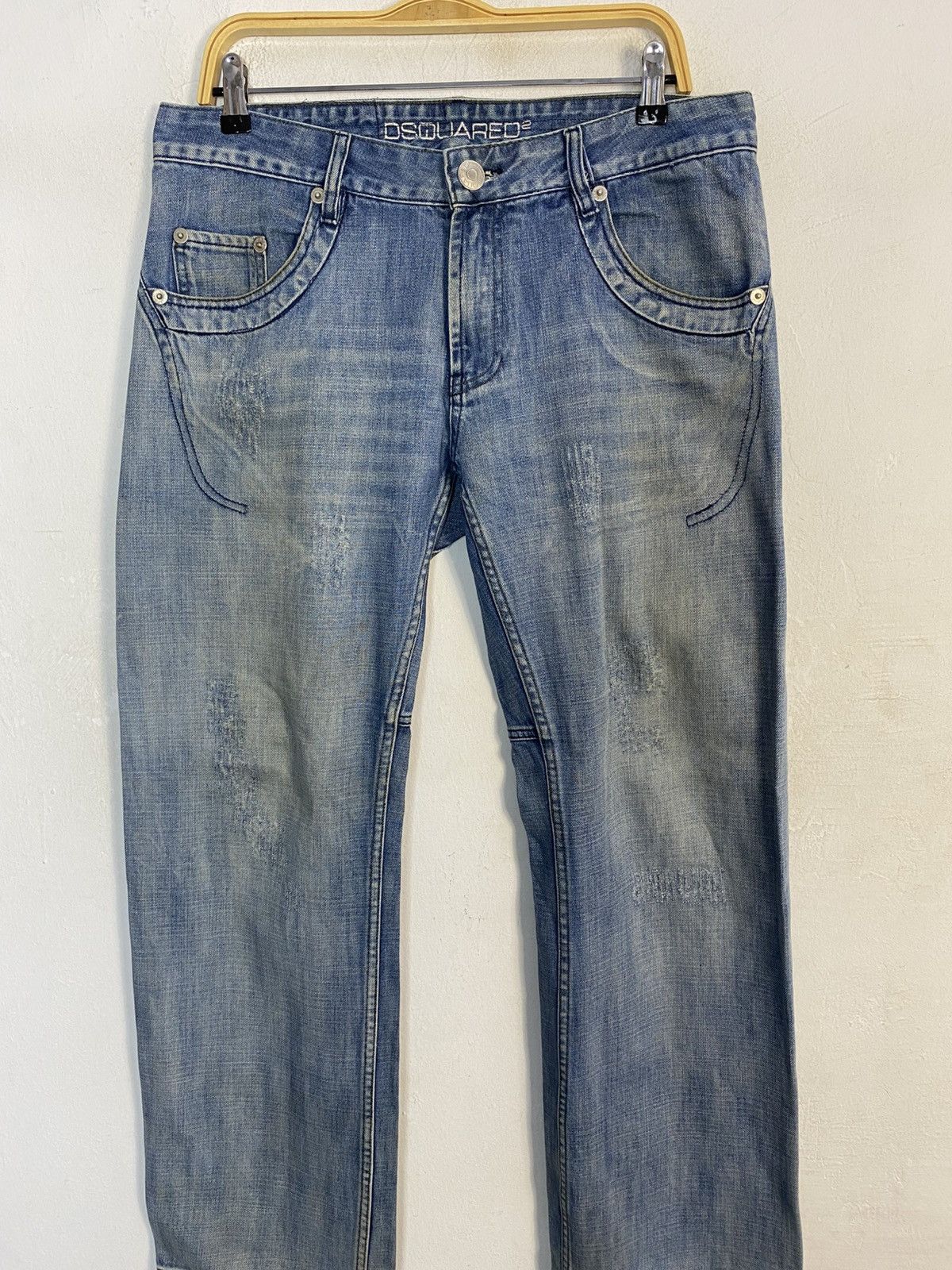 Dsquared2 Dsquared2 Distressed Indigo Denim Jeans Straight Cut Size 34 Size US 34 / EU 50 - 3 Thumbnail