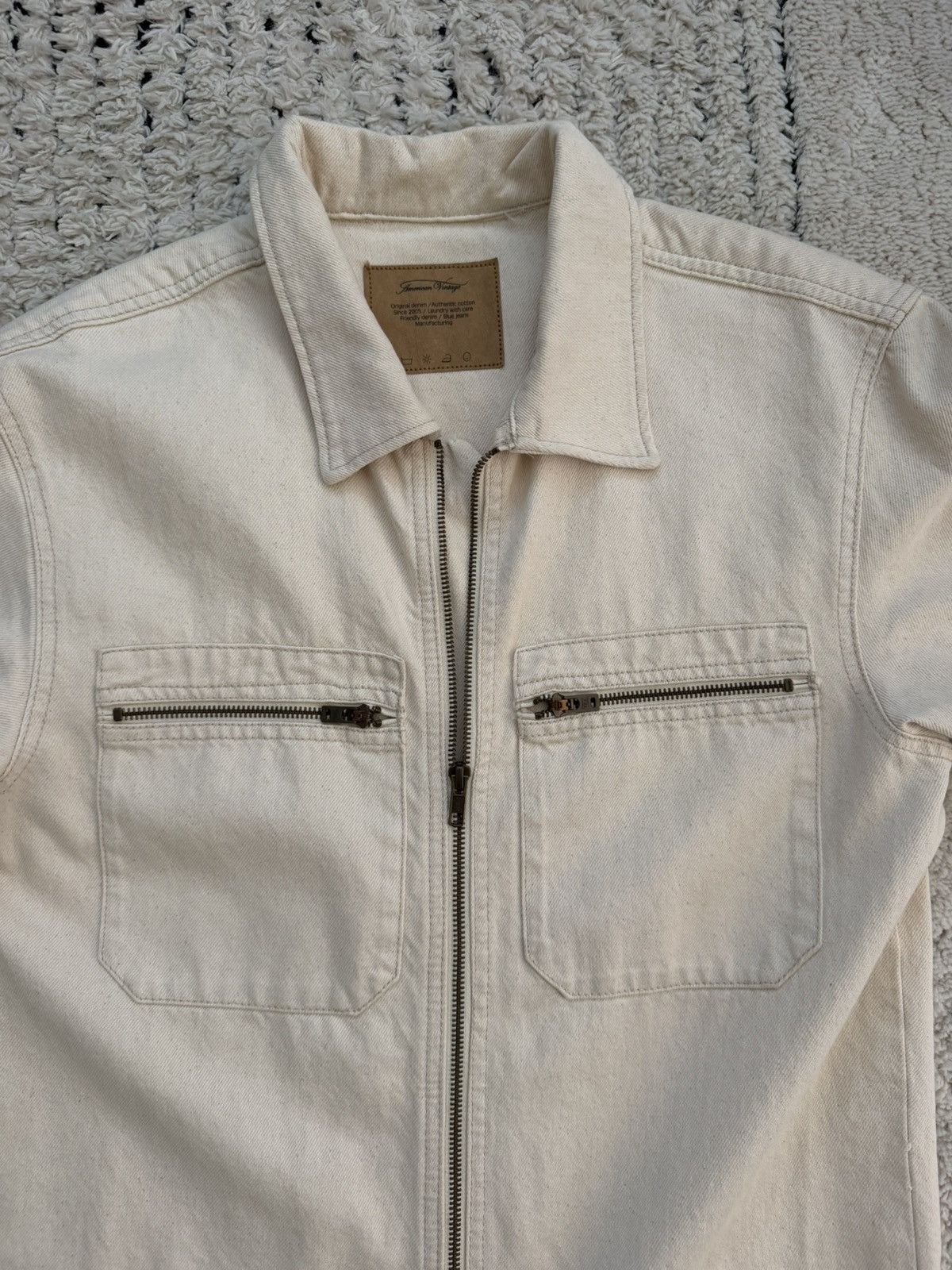 Other American Vintage Cream Denim Coveralls Jumpsuit SZ SMALL Size US 30 / EU 46 - 1 Thumbnail
