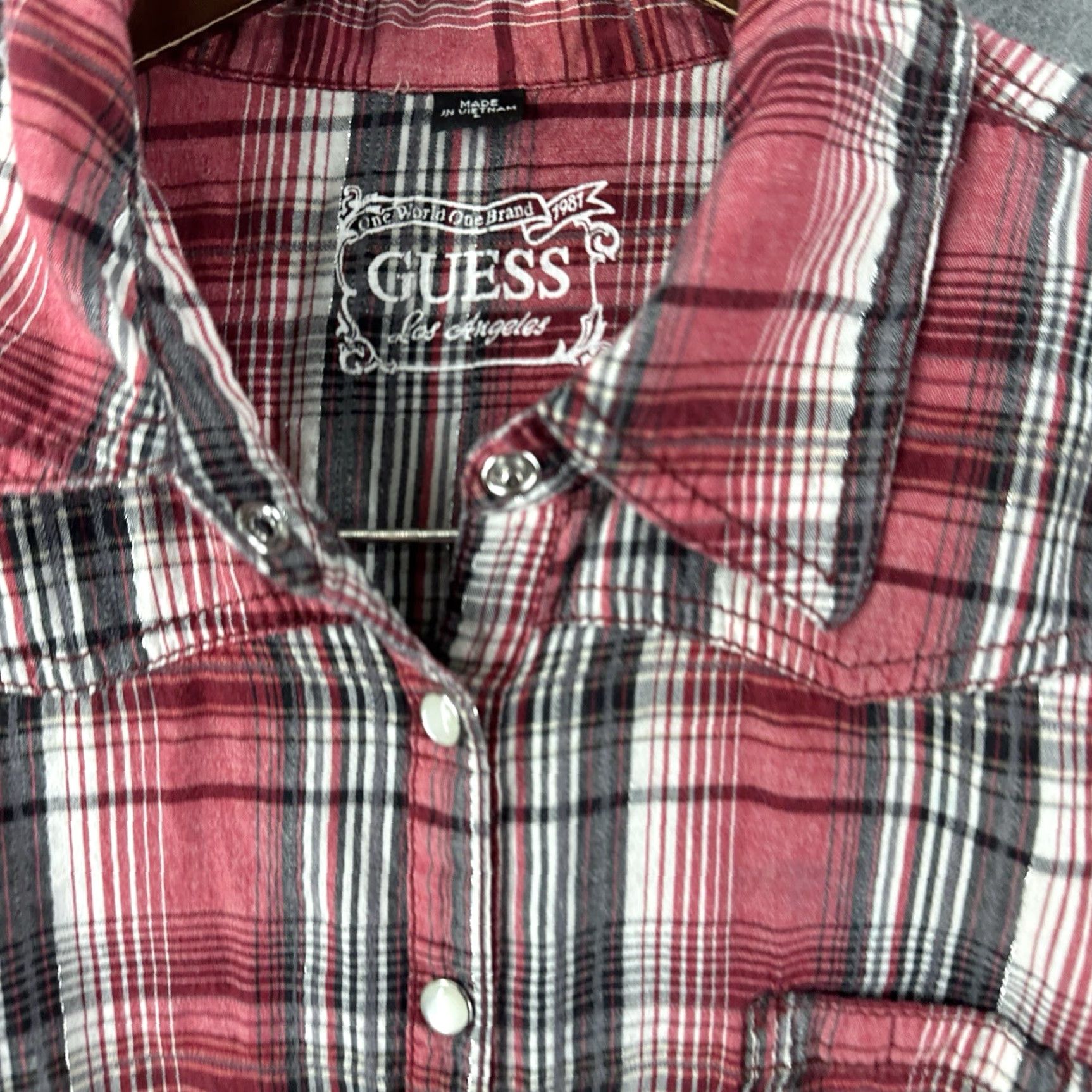 Guess VINTAGE Guess Western Shirt Womens L Red Plaid Long Sleeve Cowgirl 90s Country Button-Up Size L / US 10 / IT 46 - 6 Thumbnail