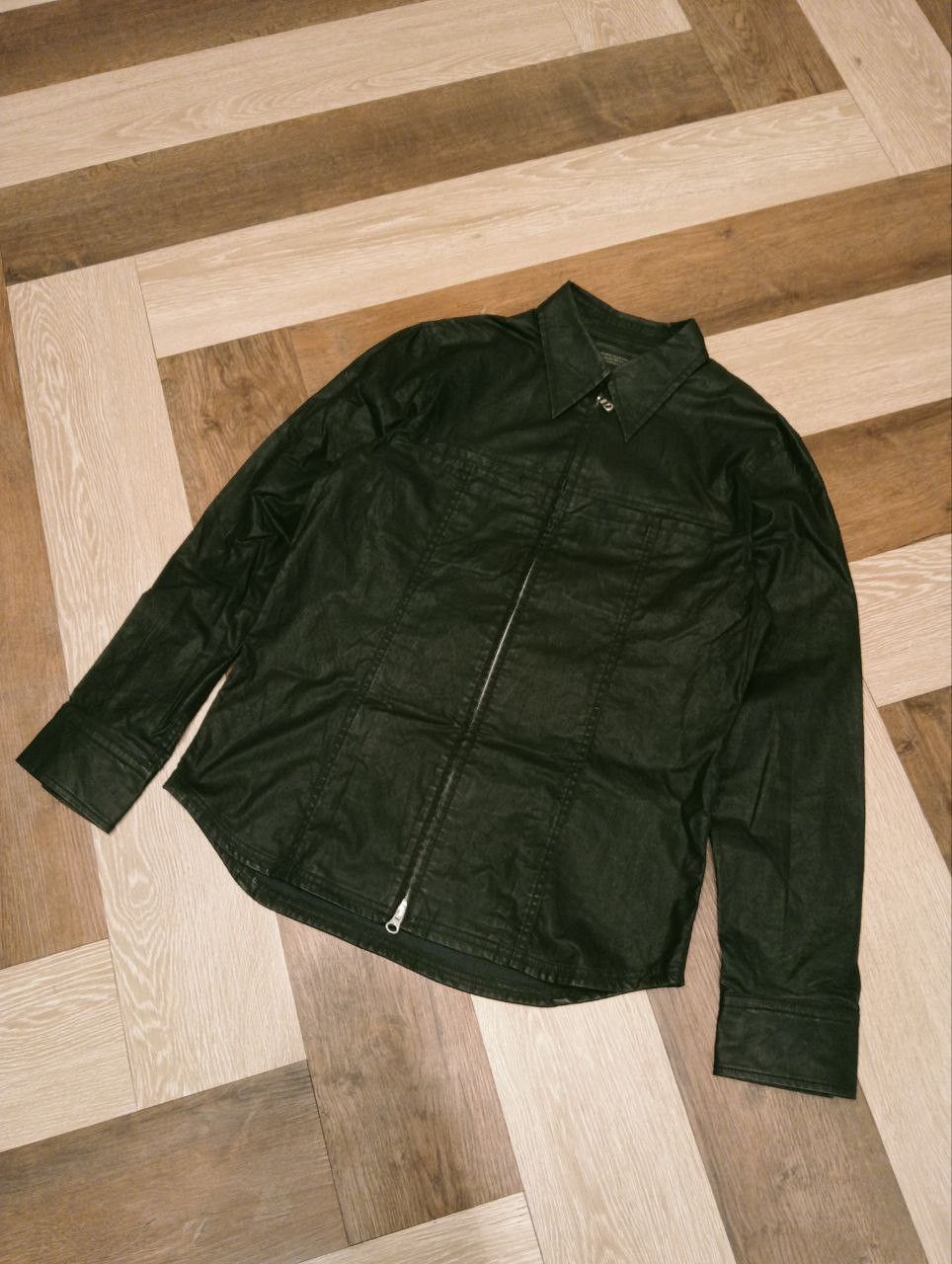 Nicole Club NICOLE CLUB JAPAN WAXED ZIPPER SHIRT - SIZE 48 Size US M / EU 48-50 / 2 - 1 Thumbnail
