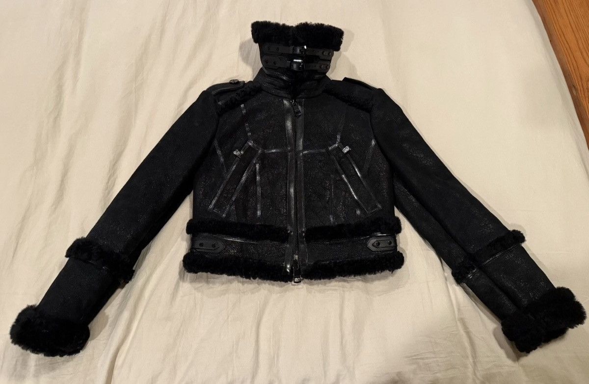 Burberry Prorsum Burberry Prorsum Shearling Biker Jacket Black Size S / US 4 / IT 40 - 5 Thumbnail