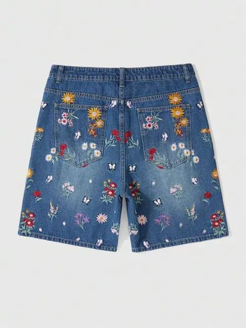 Jean × Vintage Vintage Retro 90s Floral jorts shorts Size US 30 / EU 46 - 4 Thumbnail