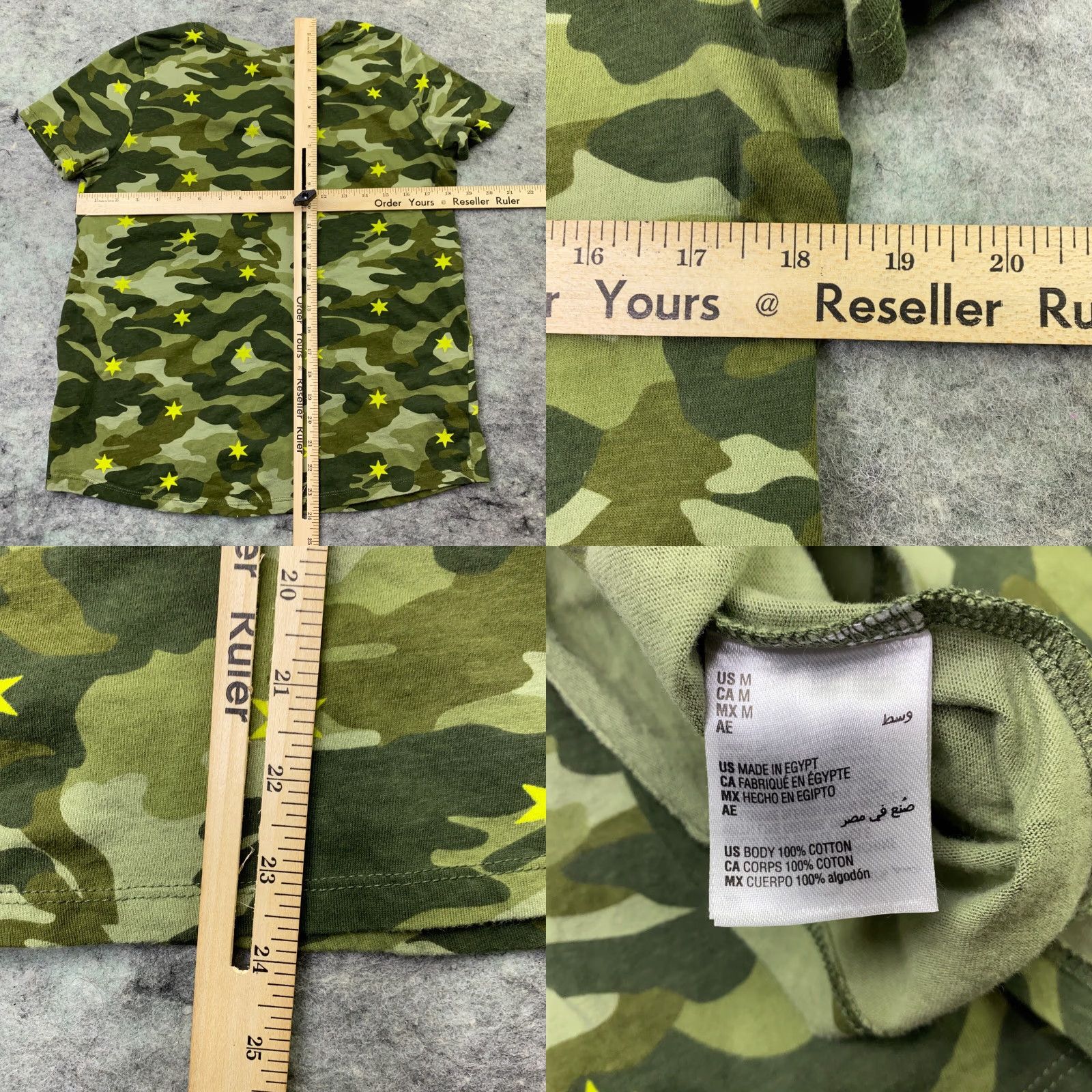 Style & Co STYLE & CO Shirt Womens Medium Green Camo V-Neck Cotton Short Sleeve T-Shirt Ladies Regular Fit Size M / US 6-8 / IT 42-44 - 8 Thumbnail