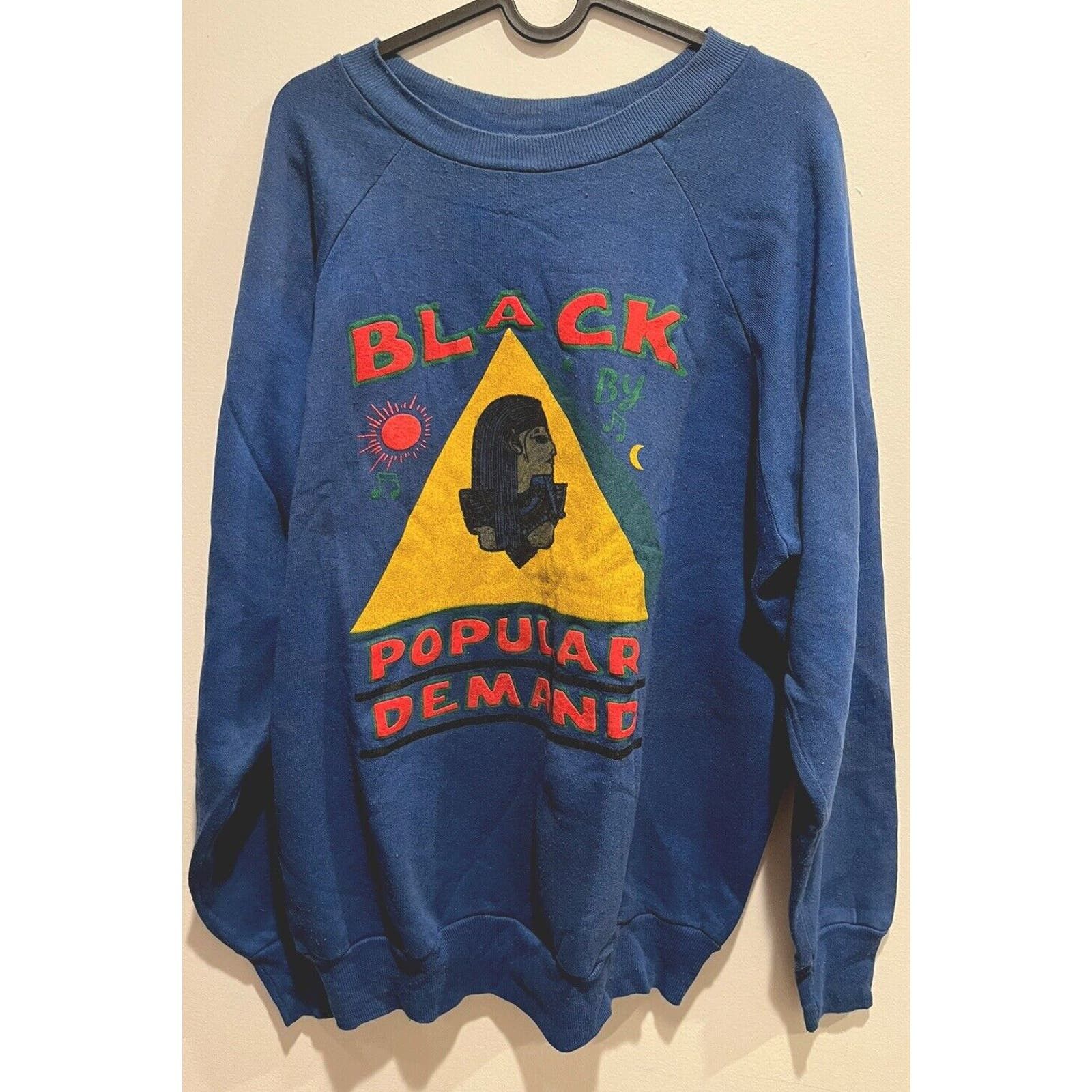 Image of Vintage 1988 Black By Popular Demand Crewneck Pharoah Single, Men's (Size XL)