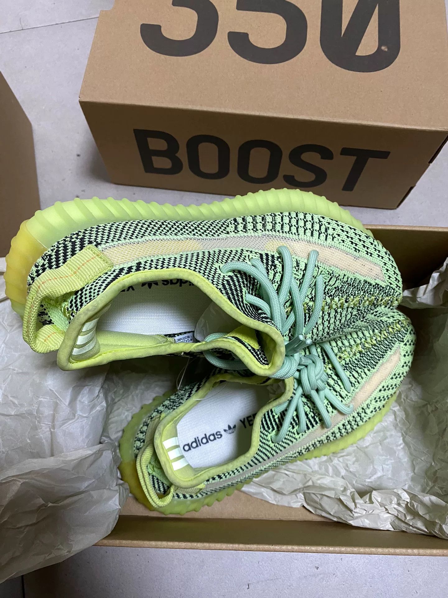 Adidas Adidas YEEZY350 Green Lowtop Sneakers 38 Men Size US 6 / EU 39 - 1 Thumbnail