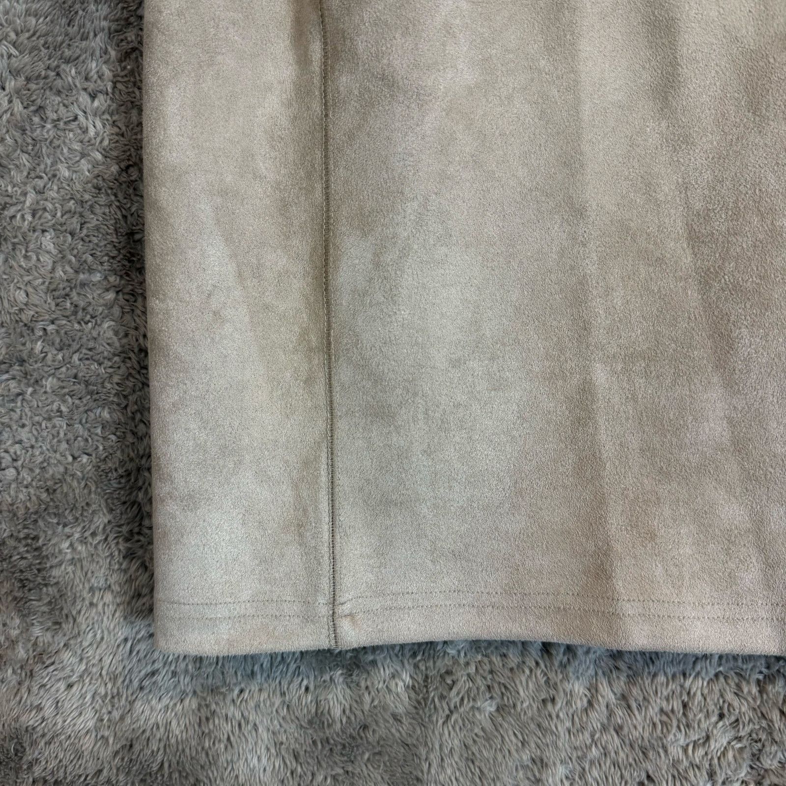 Other Ellie Kai Straight Pencil Skirt Tan Beige Faux Suede 12 Size 34" / US 12 / IT 48 - 3 Thumbnail