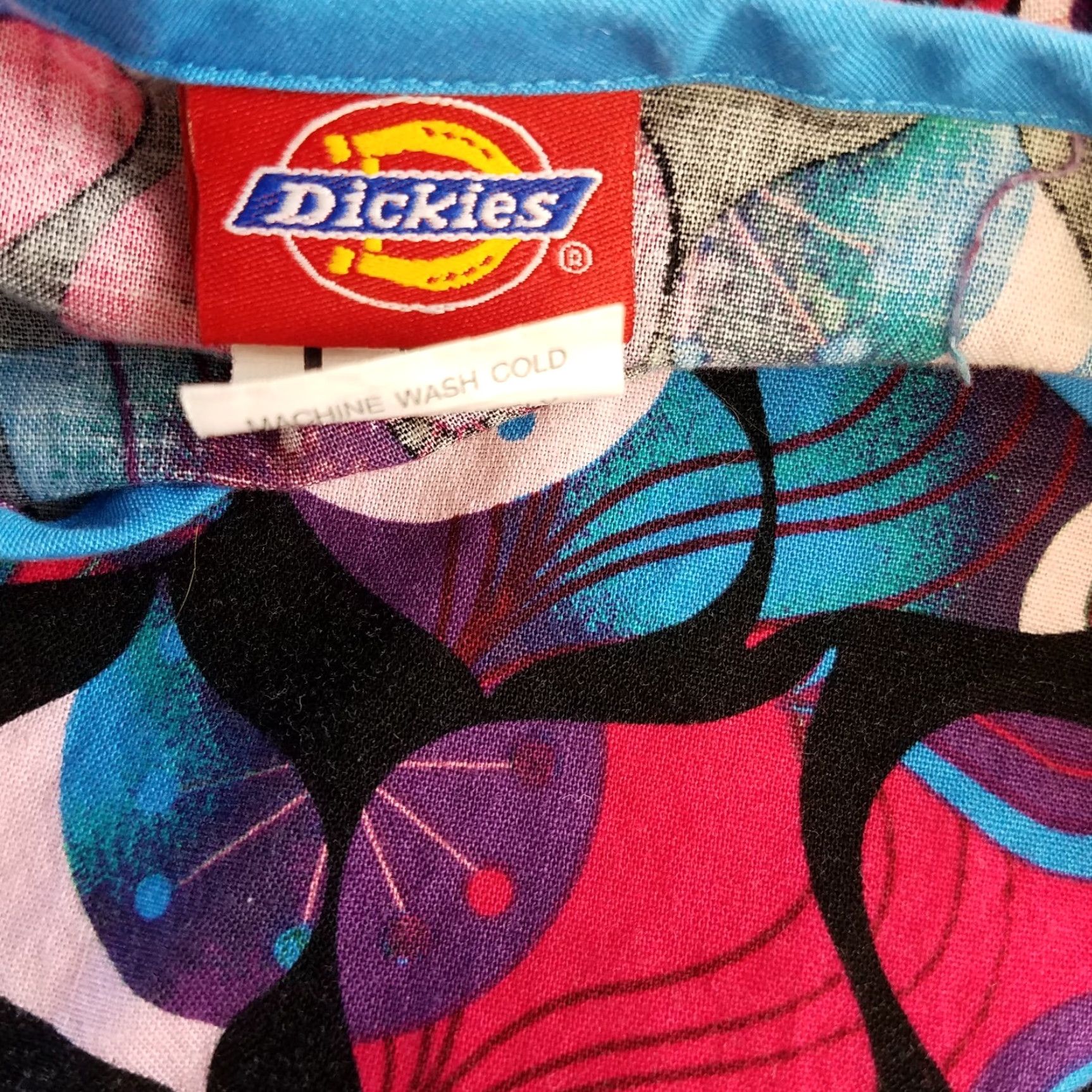 Dickies Dickies Womens Scrub Top Sz M Blue Black Short Sleeve Cotton Blend Size M / US 6-8 / IT 42-44 - 5 Thumbnail