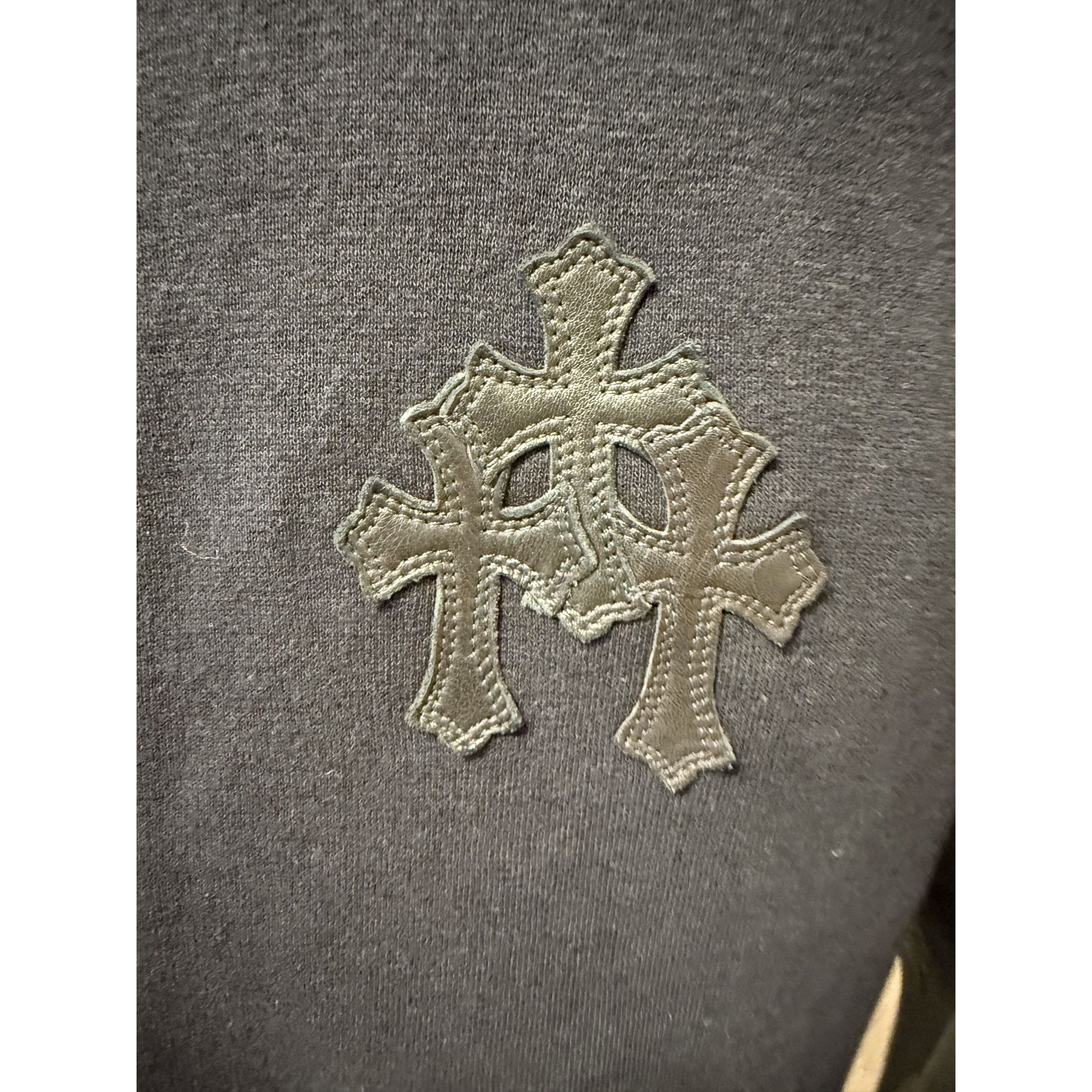 Chrome Hearts Chrome Hearts Black Hoodie W/ Leather Sleeves & Gothic Cross Size L / US 10 / IT 46 - 17 Thumbnail