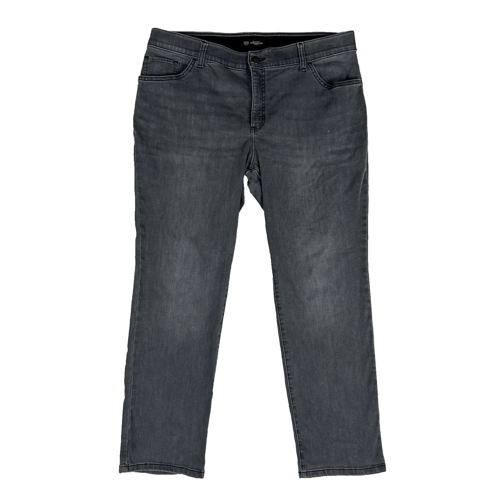 Lee Lee Chino Pants Women's 18W Gray Mid Rise Straight Leg Regular Fit 30in Inseam Size 40" / US 18 - 2 Thumbnail