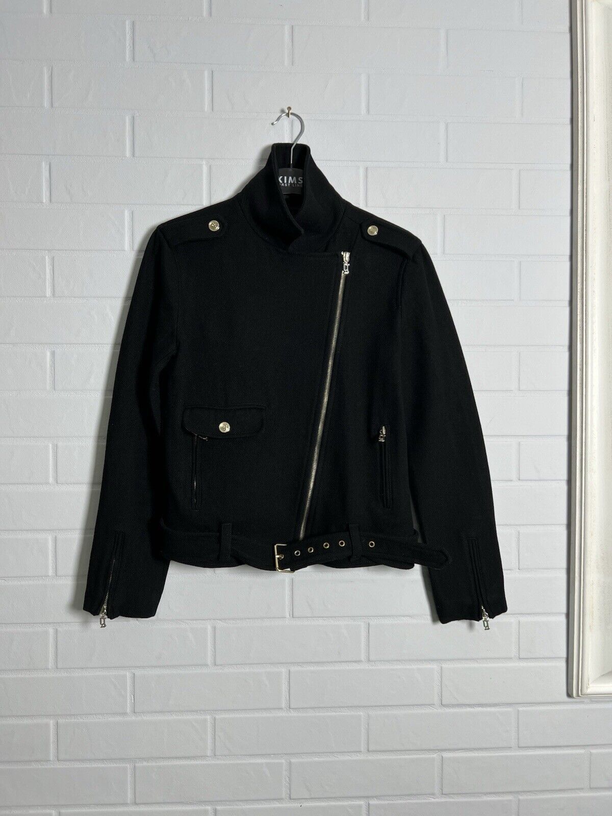Galliano Wool Blend Biker Jacket Black Size 28\42