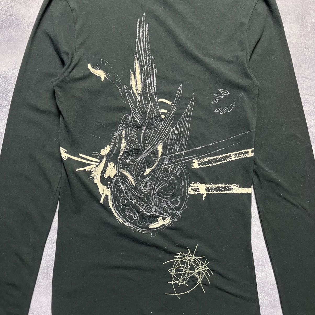 Diesel Vintage Diesel Raven Bird Longsleeve V-Neck Avant-Garde Size XS / US 0-2 / IT 36-38 - 11 Thumbnail