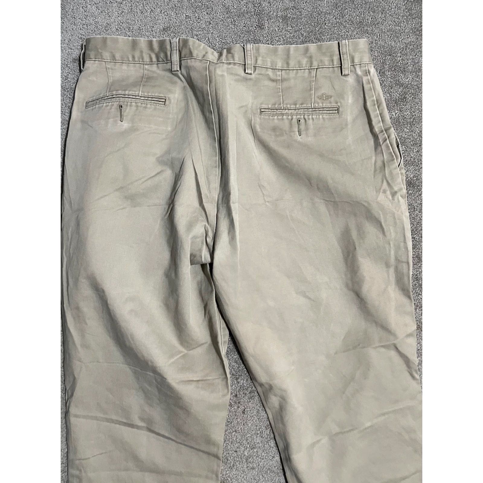 Dockers DOCKERS Mens Size 38x30 D4 Relaxed Fit Dress Pants Khaki Beige Chino Flat Front Size US 38 / EU 54 - 4 Thumbnail