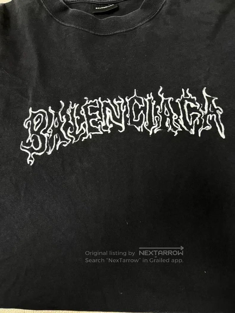 Balenciaga Balenciaga Washed Faded Letter Printed Short Sleeve T-Shir Size US XL / EU 56 / 4 - 3 Thumbnail