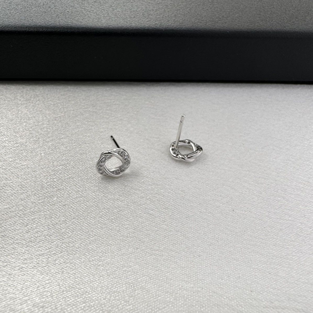 Designer Small Tiny CZ Geometric Stud Earrings for Women Size ONE SIZE - 2 Thumbnail