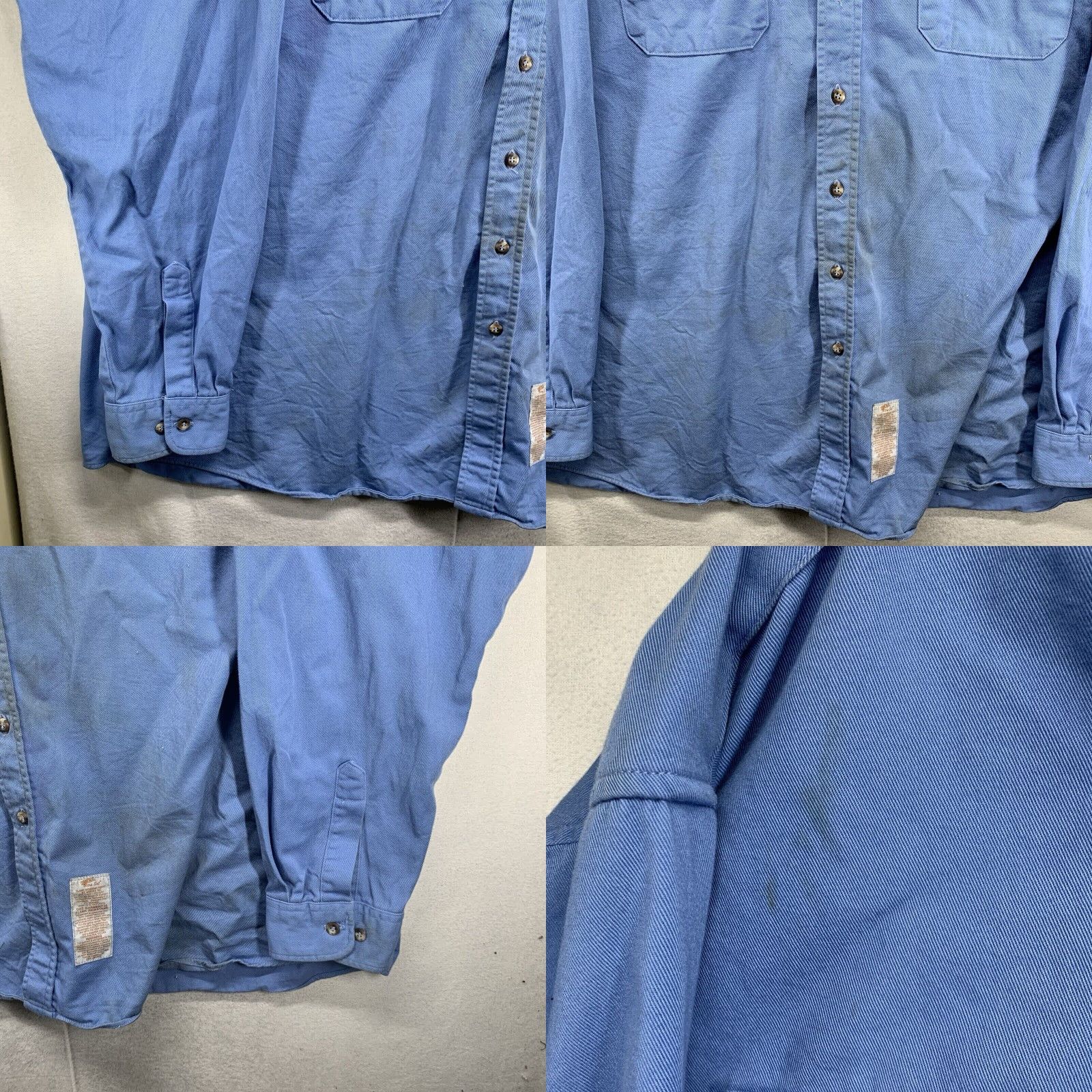 Vintage Tyndale FR Long Sleeve Button Down Shirt 3XL Light Blue Cotton Blend HRC 2 ATPV 8.7 Mens Size US XXL / EU 58 / 5 - 8 Thumbnail