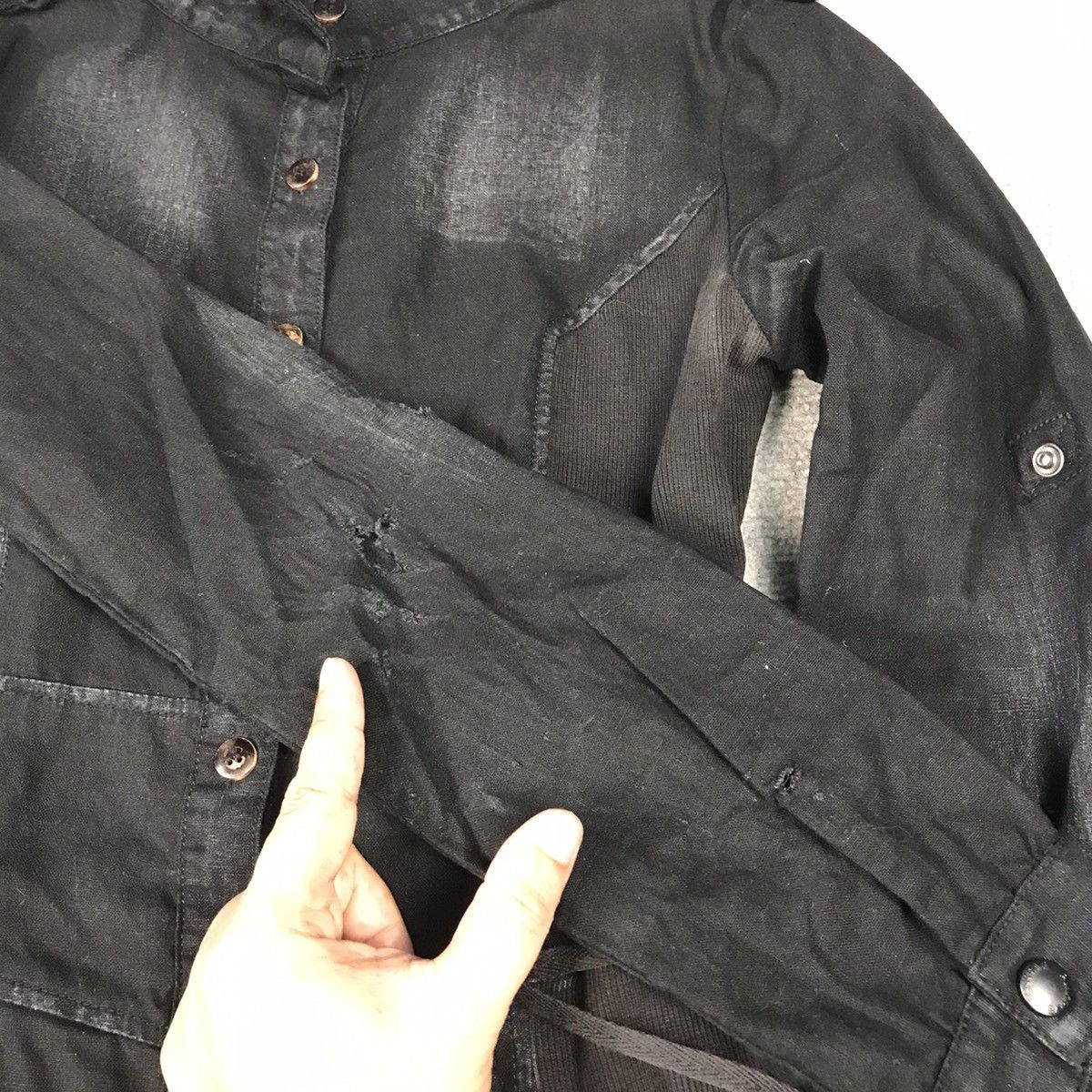 Designer × Japanese Brand PUNK RAVE DISTRESSED BLACK PUNK BUTTON BONDAGE JACKET Size M / US 6-8 / IT 42-44 - 8 Thumbnail