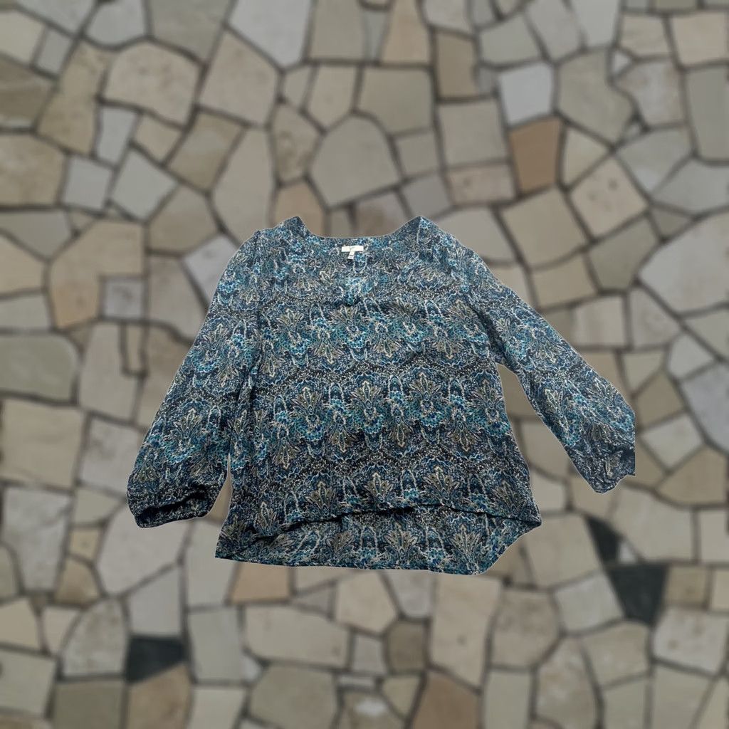 Joie JOIE Silk Blouse Paisley Print Blue Size L Womens Size L / US 10 / IT 46 - 1 Thumbnail
