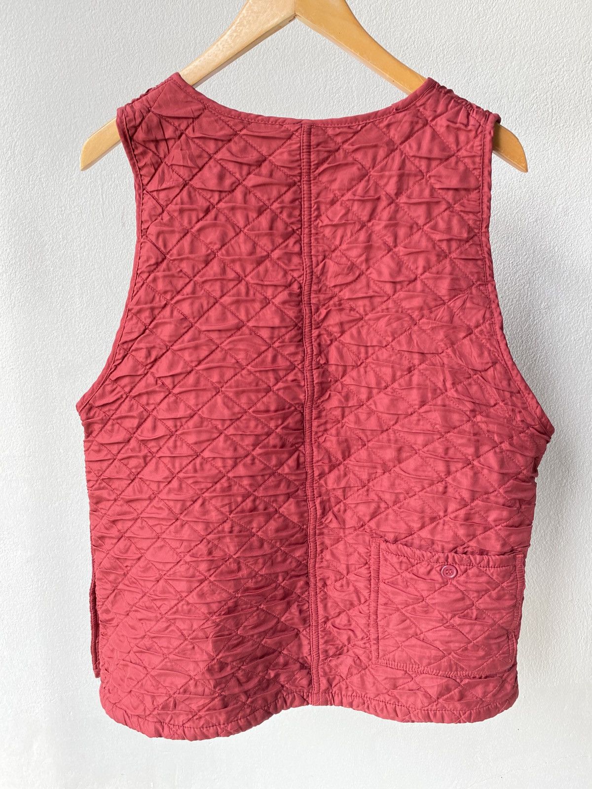 Designer × Japanese Brand Work pron Red Quilted Utility Vest Size M / US 6-8 / IT 42-44 - 2 Thumbnail