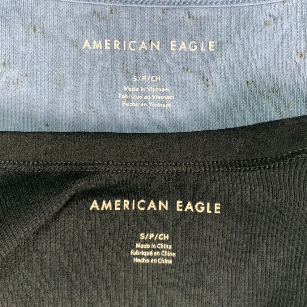 American Eagle Outfitters 2 New American Eagle Womens Small Floral Ribbed Tank Tops Size S / US 4 / IT 40 - 3 Thumbnail