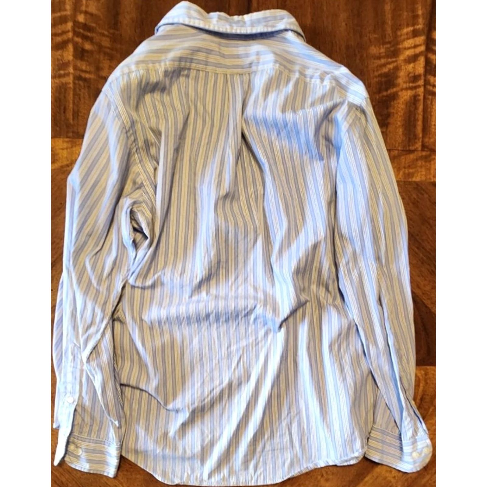 Ralph Lauren Polo Ralph Lauren Dress Shirt Blue Striped 17 34/35 Custom Fit Men Shirt Regular Long Sleeve Button Collar Spread Preppy Casual Size 46R - 2 Thumbnail