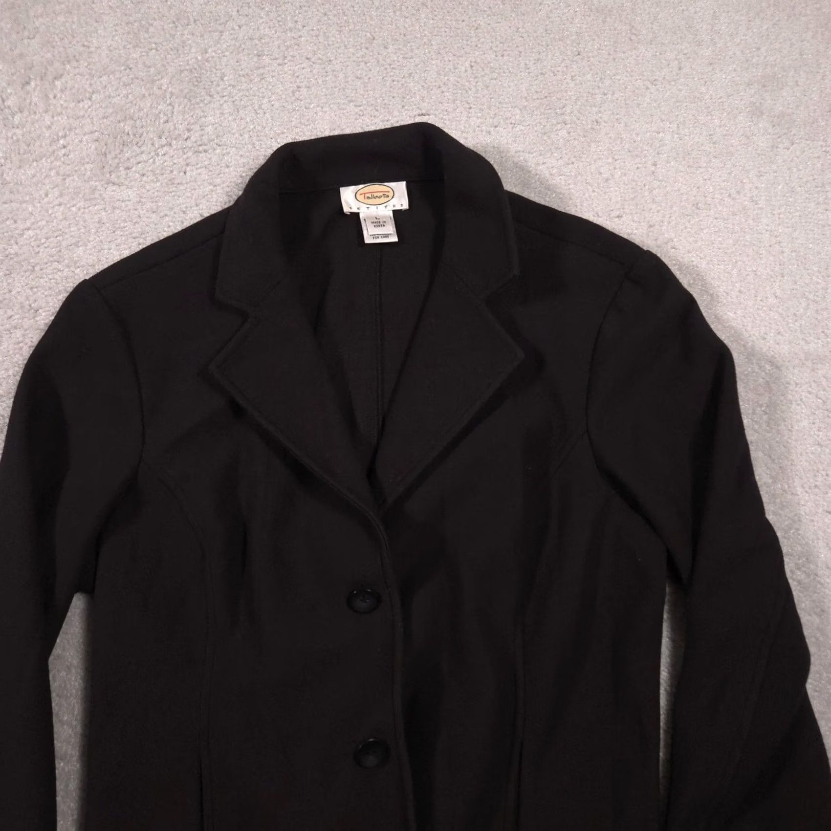 Talbots Talbots Blazer Womens Petite Large Black Two-Button Stretch Jacket Career Work shirt? Size L / US 10 / IT 46 - 4 Thumbnail